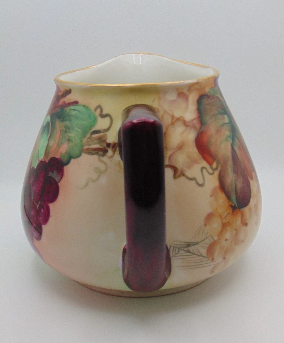 Antique WG Guérin Limoges Hand Painted Grape Cluster Cider Pitcher Cup / Mug Set