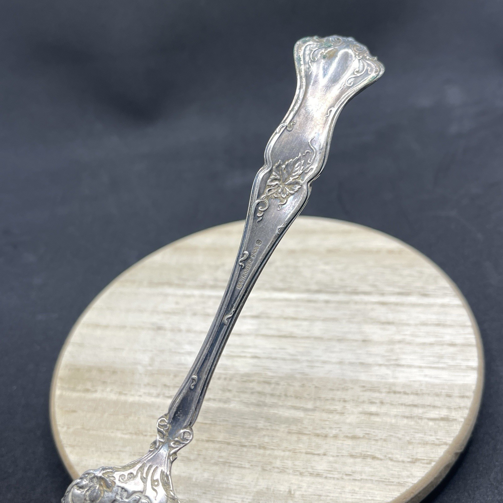 VTG Atq 1847 Rogers Bros. Silverplate Serving Meat Fork Patina Tarnished