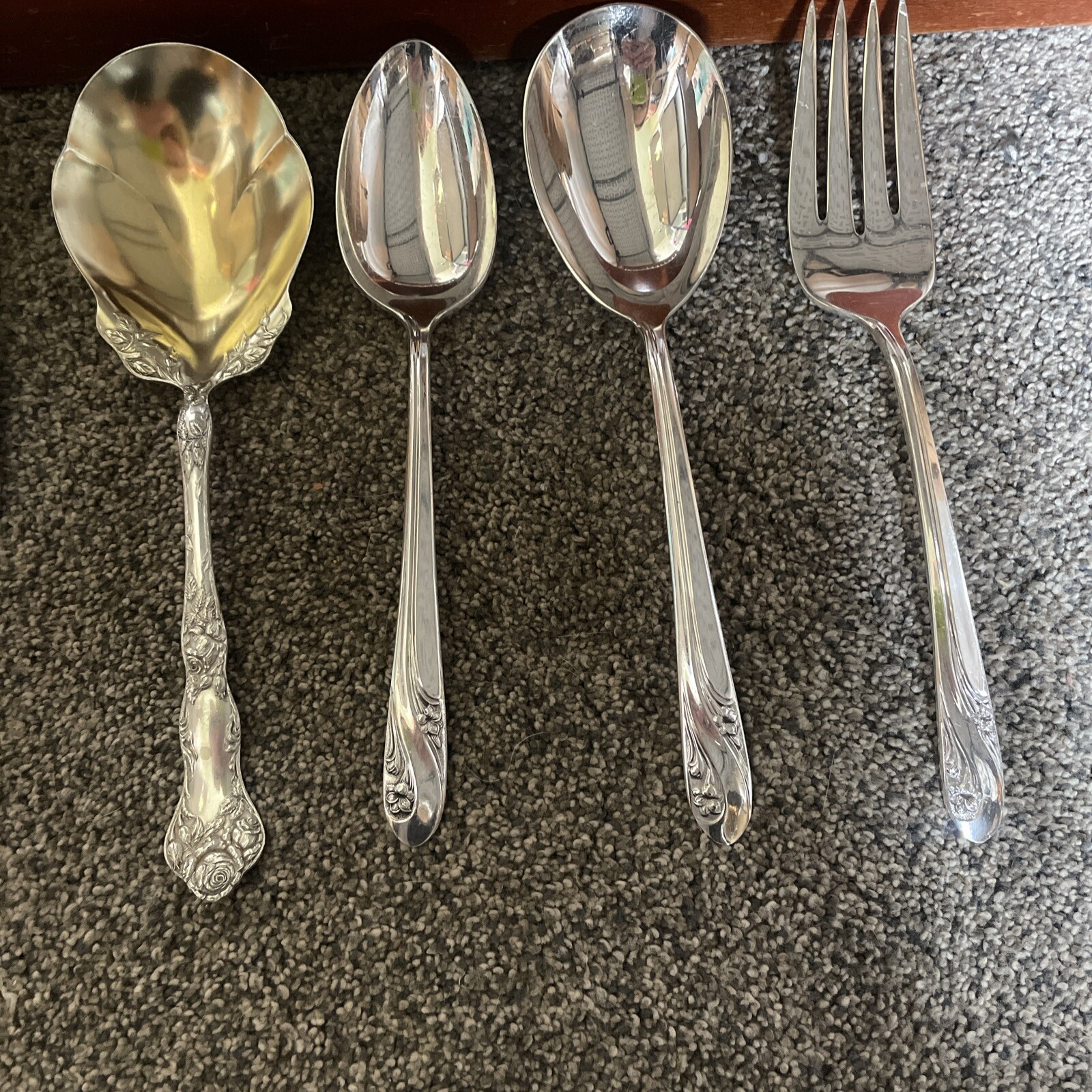 VINTAGE HOLMES and EDWARDS INLAID SILVER-PLATED FLATWARE FLORAL (66 In Total)