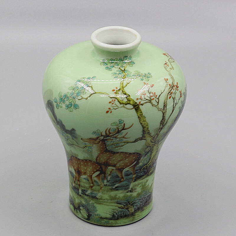 Chinese Famille Rose Porcelain Blue White Porcelain Vase 6.50 Inch Decoration