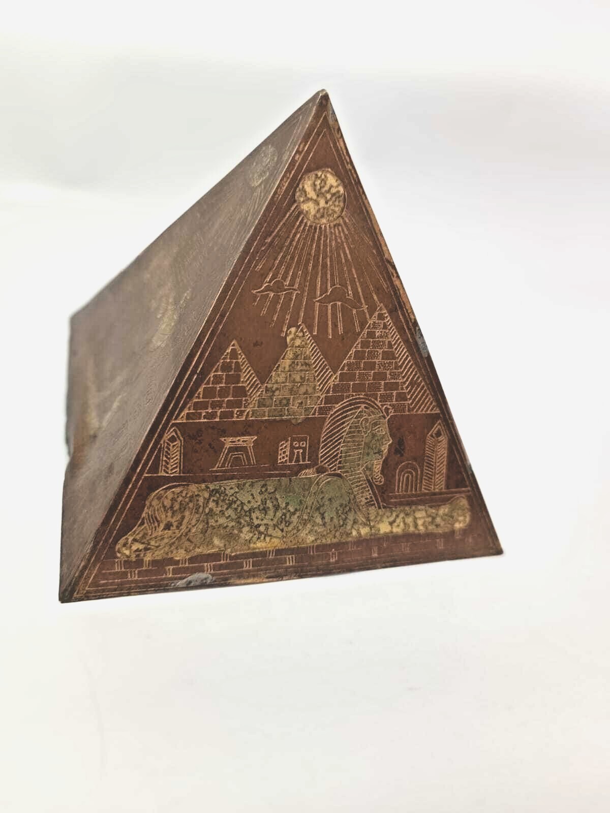 pyramid carvings copper decor My house Three-dimensional Nice Length 9 cm
