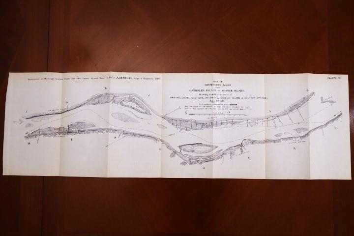 1887 ANTIQUE SURVEY MAP-MISSISSIPPI RIVER-CARROLL’S ISLAND-US CORPS OF ENGINEERS