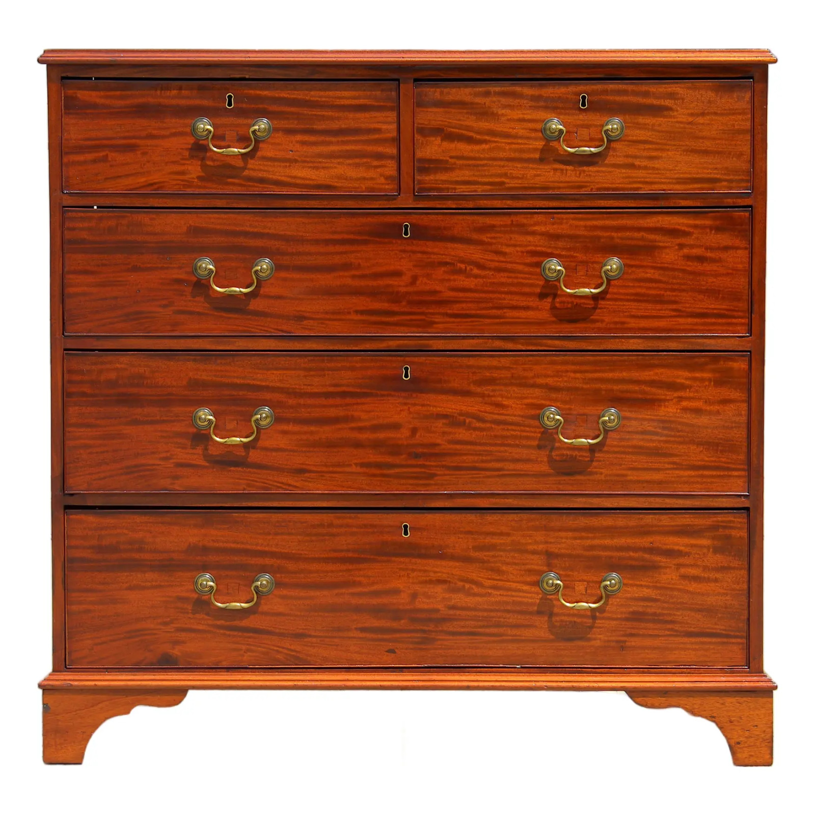 Antique English Georgian Mahogany 5-Drawer Chest – Dovetail Joinery, Late 18th