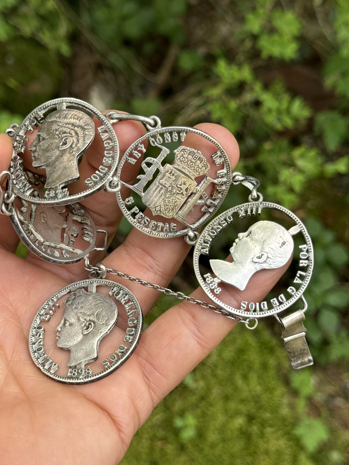 Bracelet 5 Pesetas Cut-Outs – Silver – Silver Spain Alfonso XIII /XII