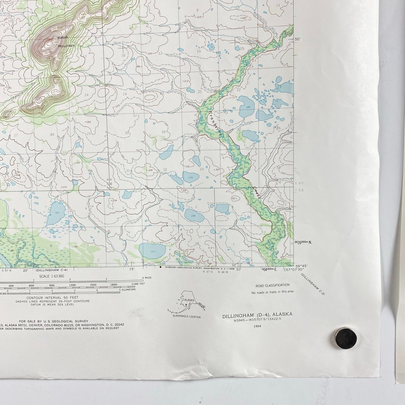 3 Maps Alaska Taylor Mountains & Dillingham Topographical Army Mapping Serv VTG
