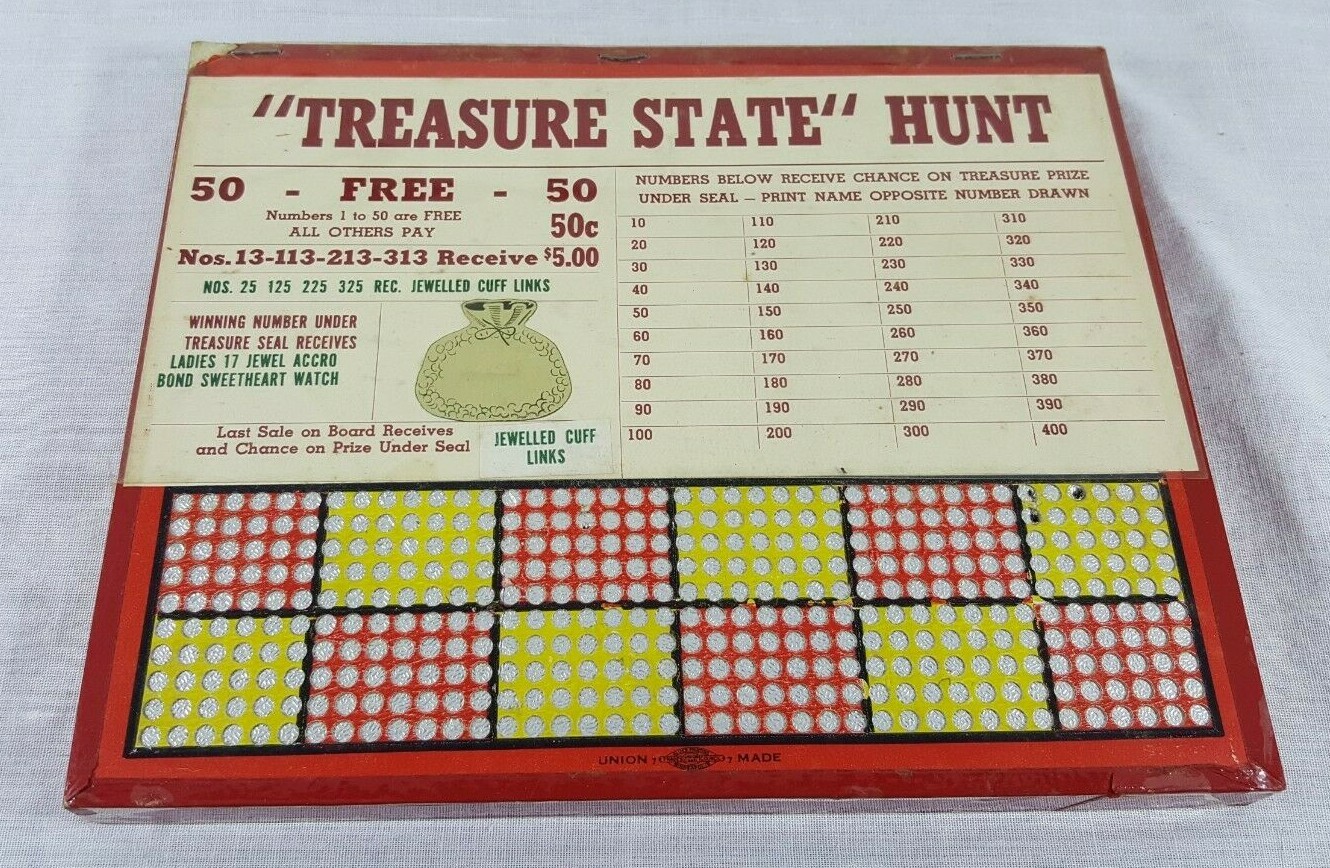 Vintage Hamilton Mfg Co Size 400 Gray “Treasure State” Hunt Board – Made in USA
