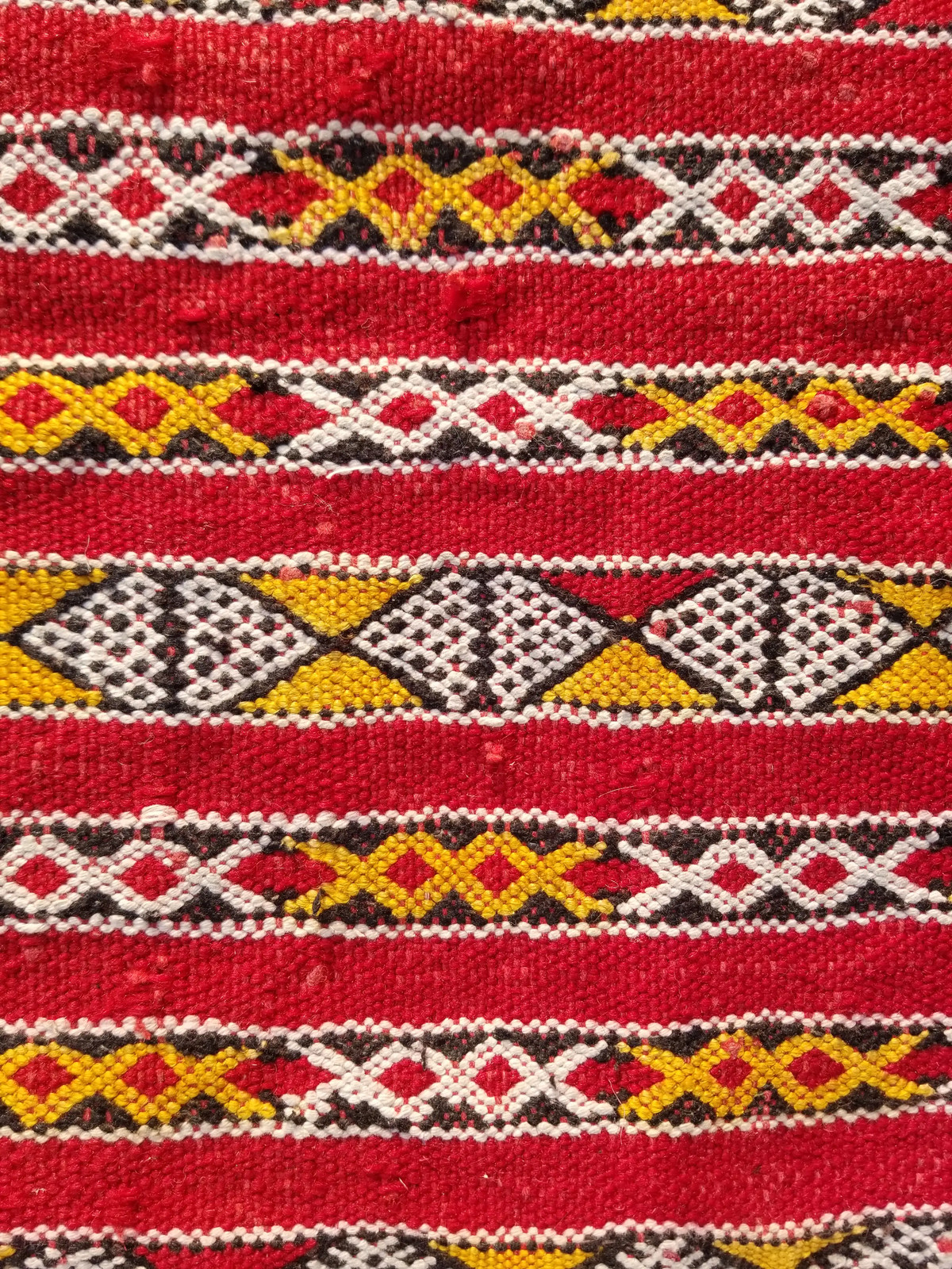 Vintage Traditional Handmade Moroccan Wool Multicolor Kilim 4.0×2.2 ft