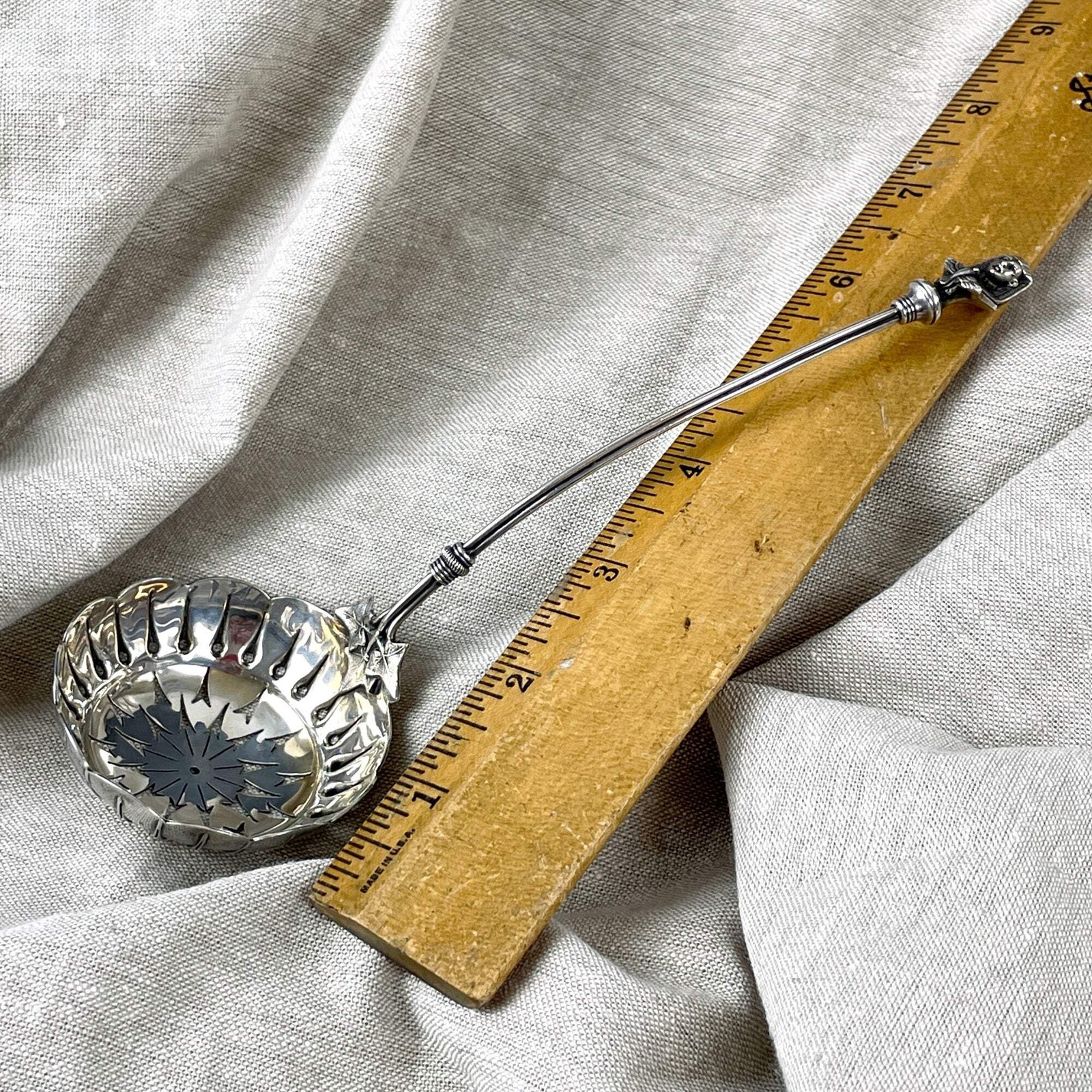 Gorham Sterling Silver Egyptian Revival Sugar Sifter Ladle Pharaoh c.1870