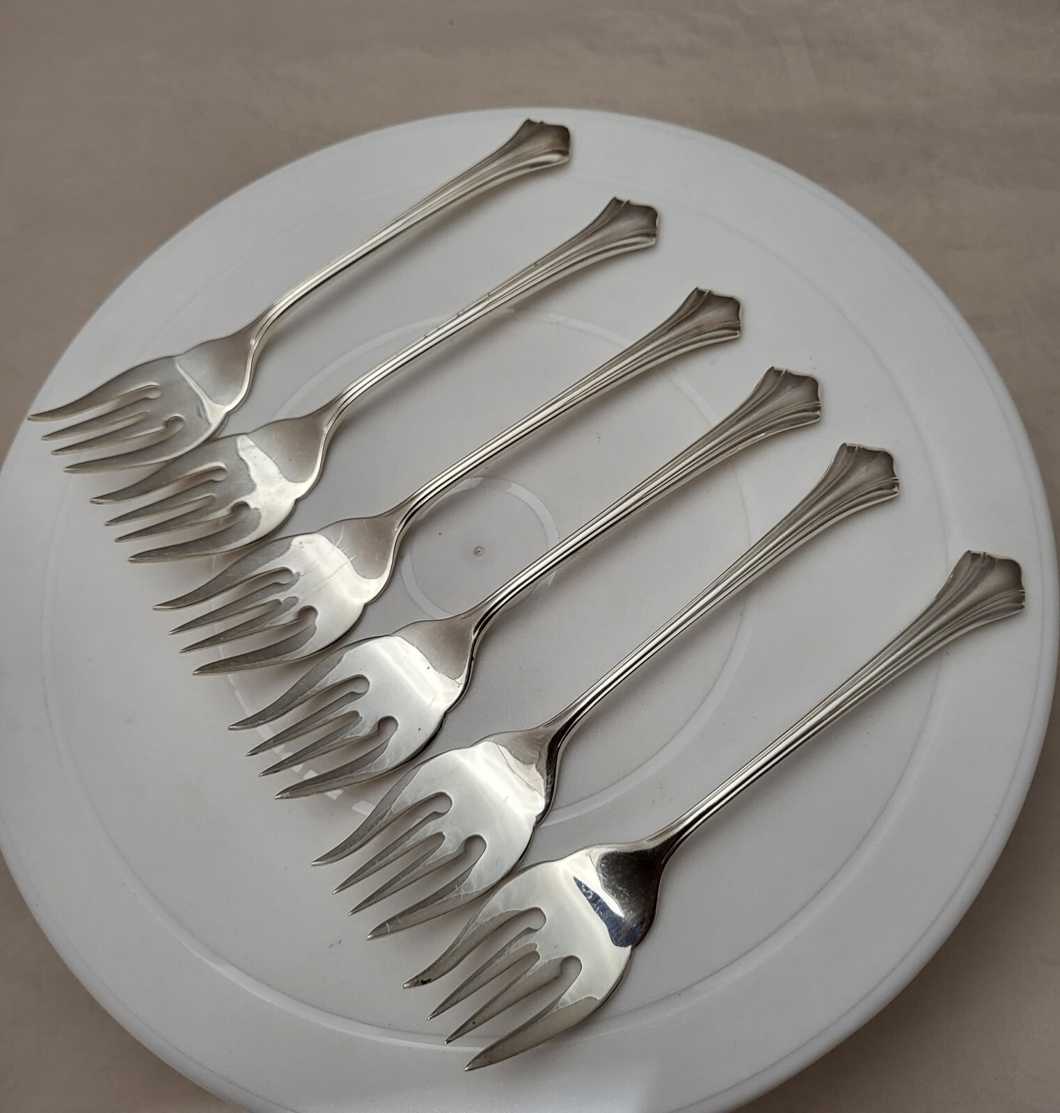 6pcs REED & BARTON Elite Parthenon Silverplate Salad Fork 6 1/2″