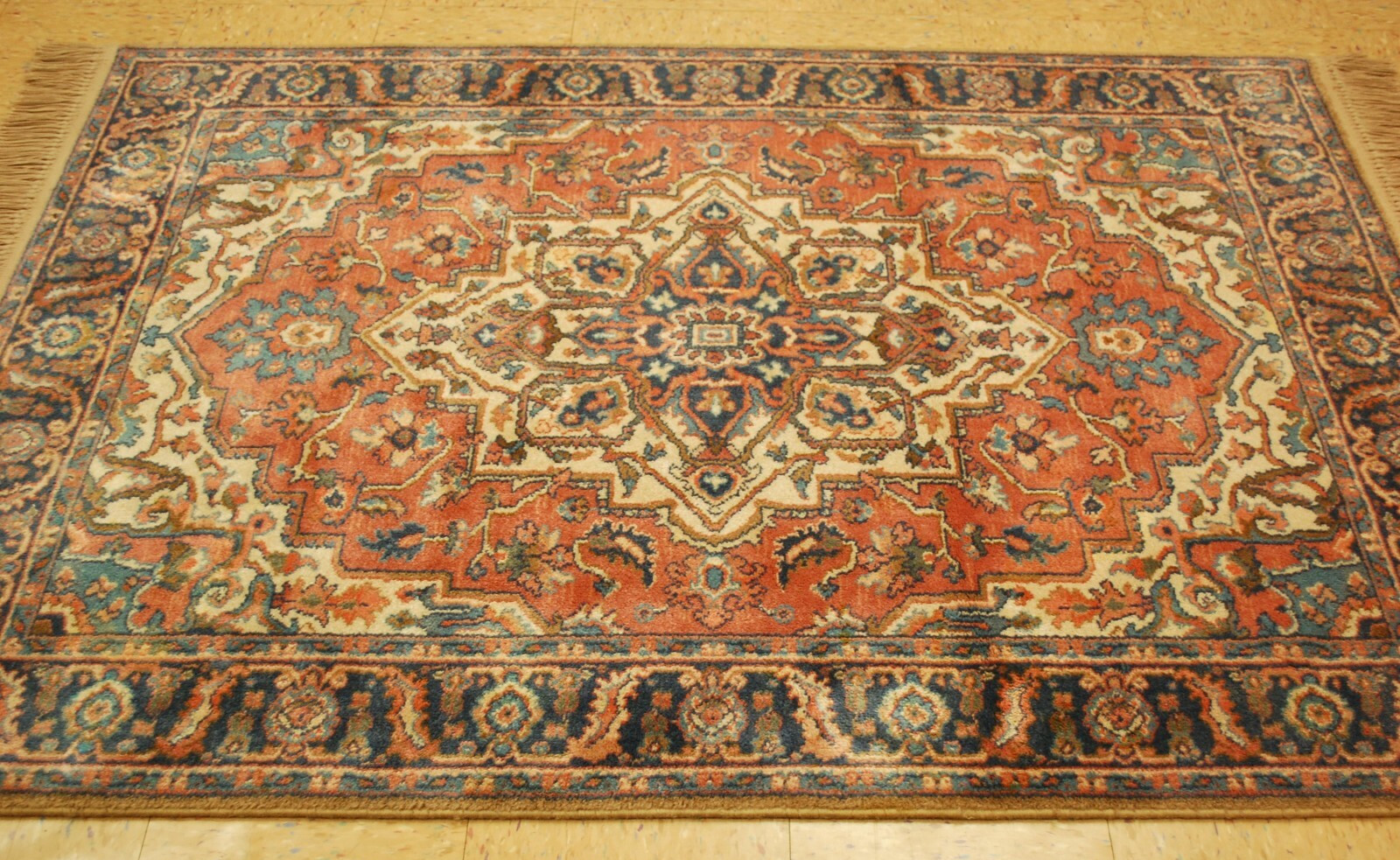 MINT AUTHENTIC AMERICAN KARASTAN ANTIQUE SERAPI PATTERN#744 RUG CARPET 4’3″ X 6′