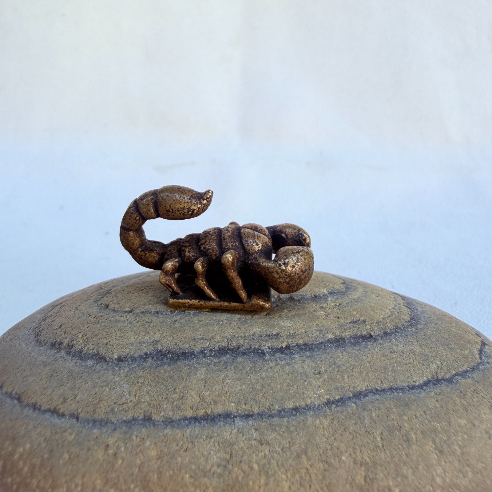 Old Chinese Tibetan Buddhist Yellow Lima Copper scorpion seal