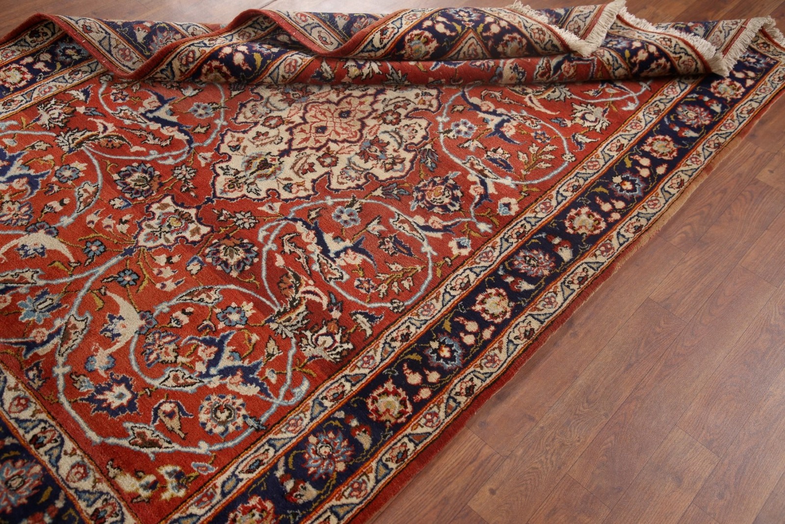 Vintage Rust Color Accent Rug 4×7 Handmade Wool Traditional Floral Pattern
