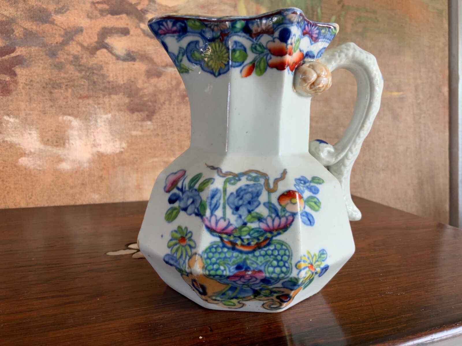 English Small Victorian Mason’s Ironstone Creamer Pitcher Circa 1860