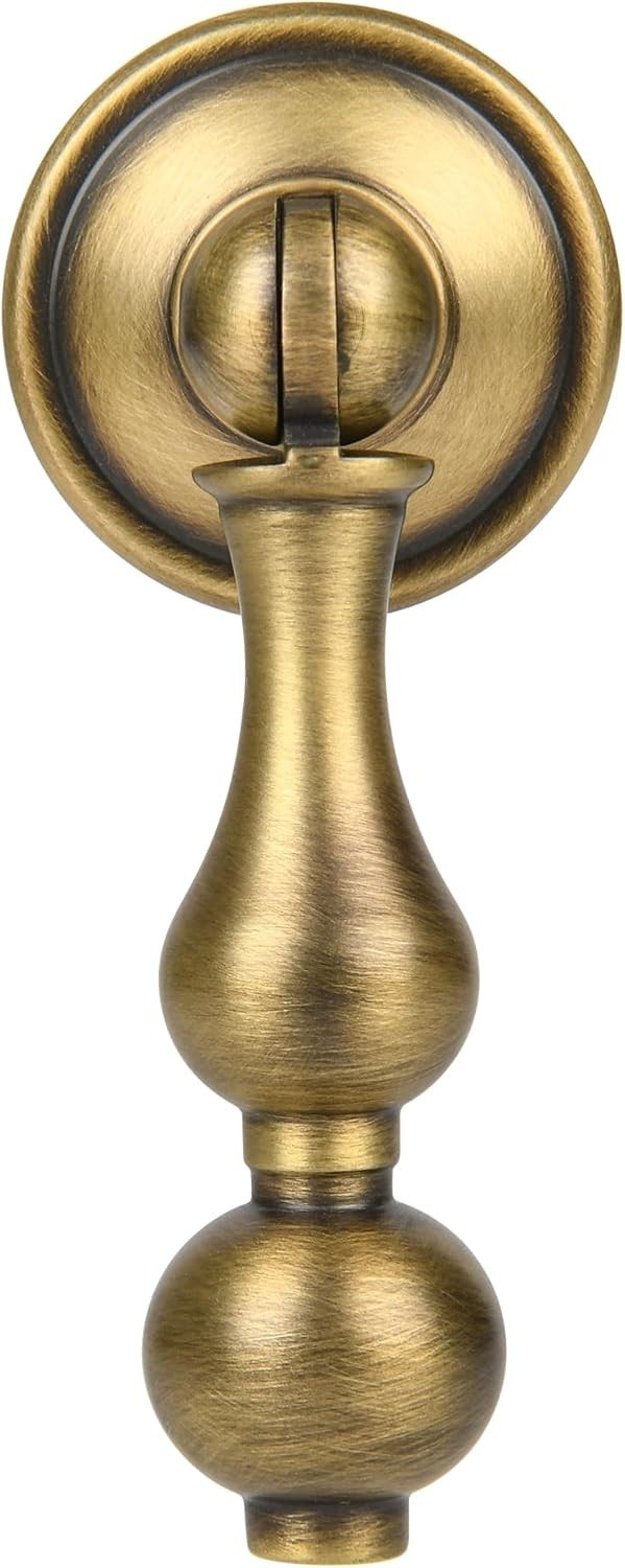1 SOLID BRASS 2.56″ Tear Drop Drawer Pull Knob Vintage Inspired Dresser Cabinet