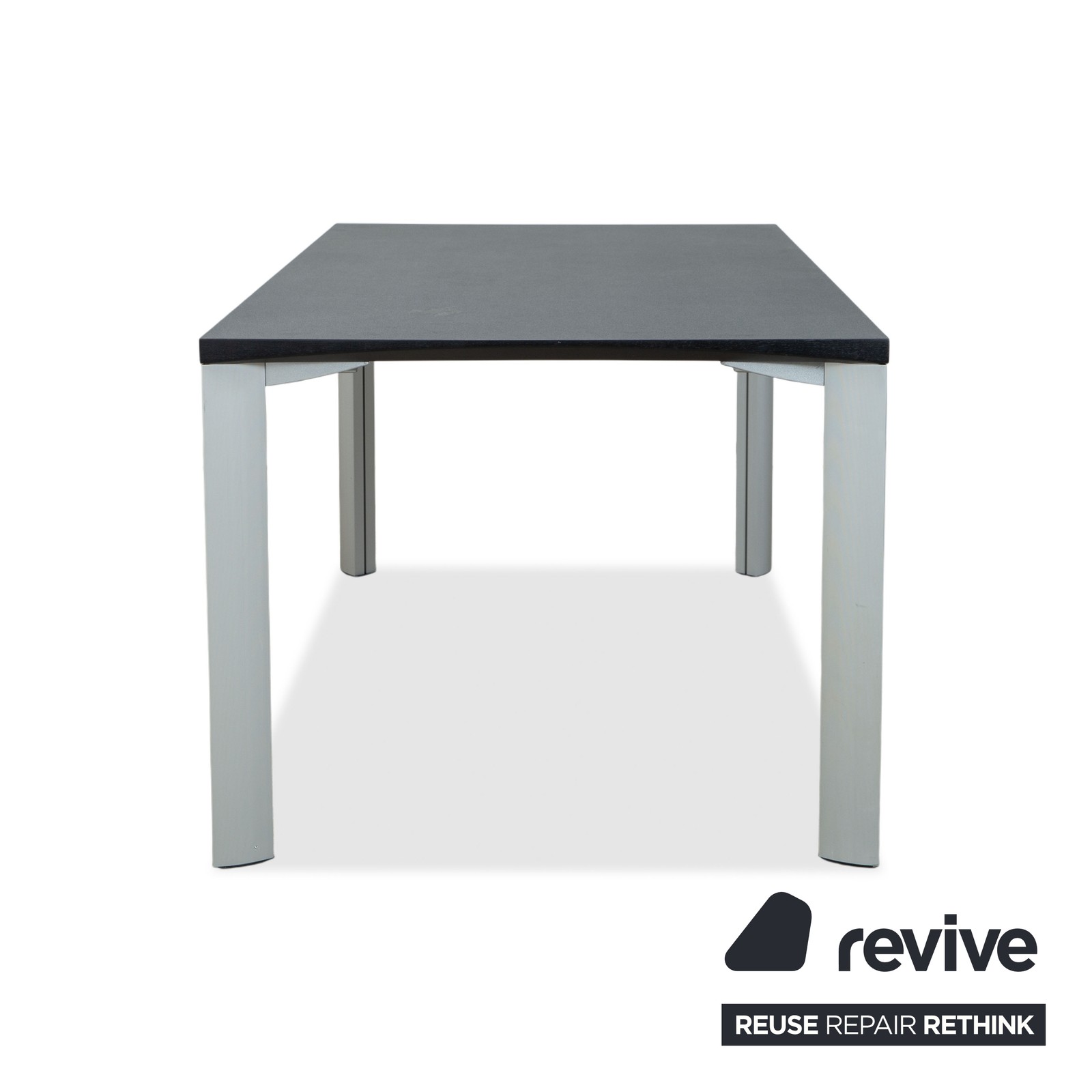 Rosenthal Dining Table Dark Gray Silver Legs 180 X 90 Cm