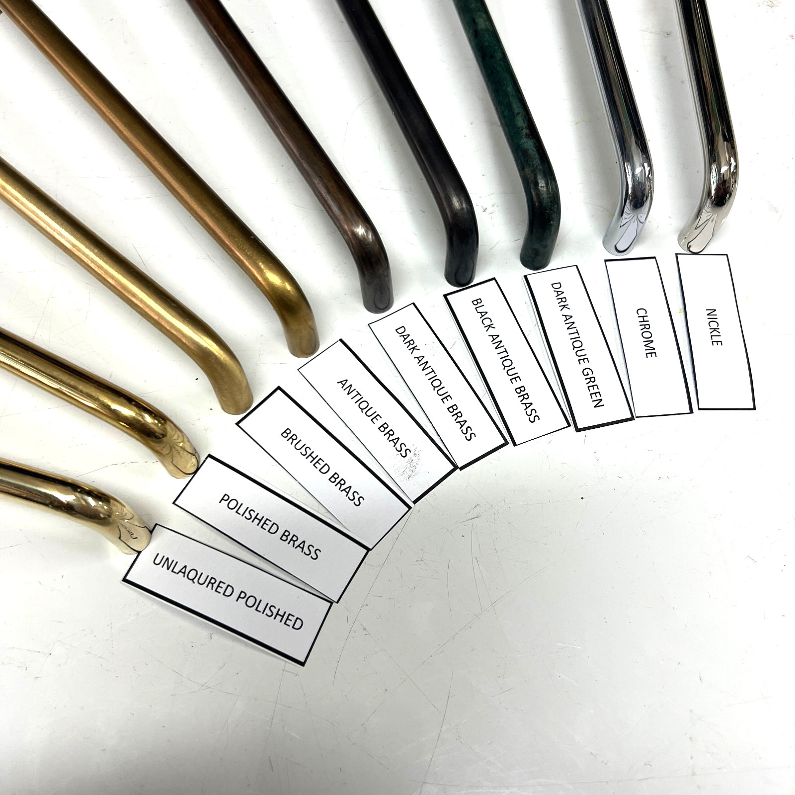 6 PCS D PULLS 7.1/2” handles heavy ribbon solid brass 6.1/2″ centers 16 cm