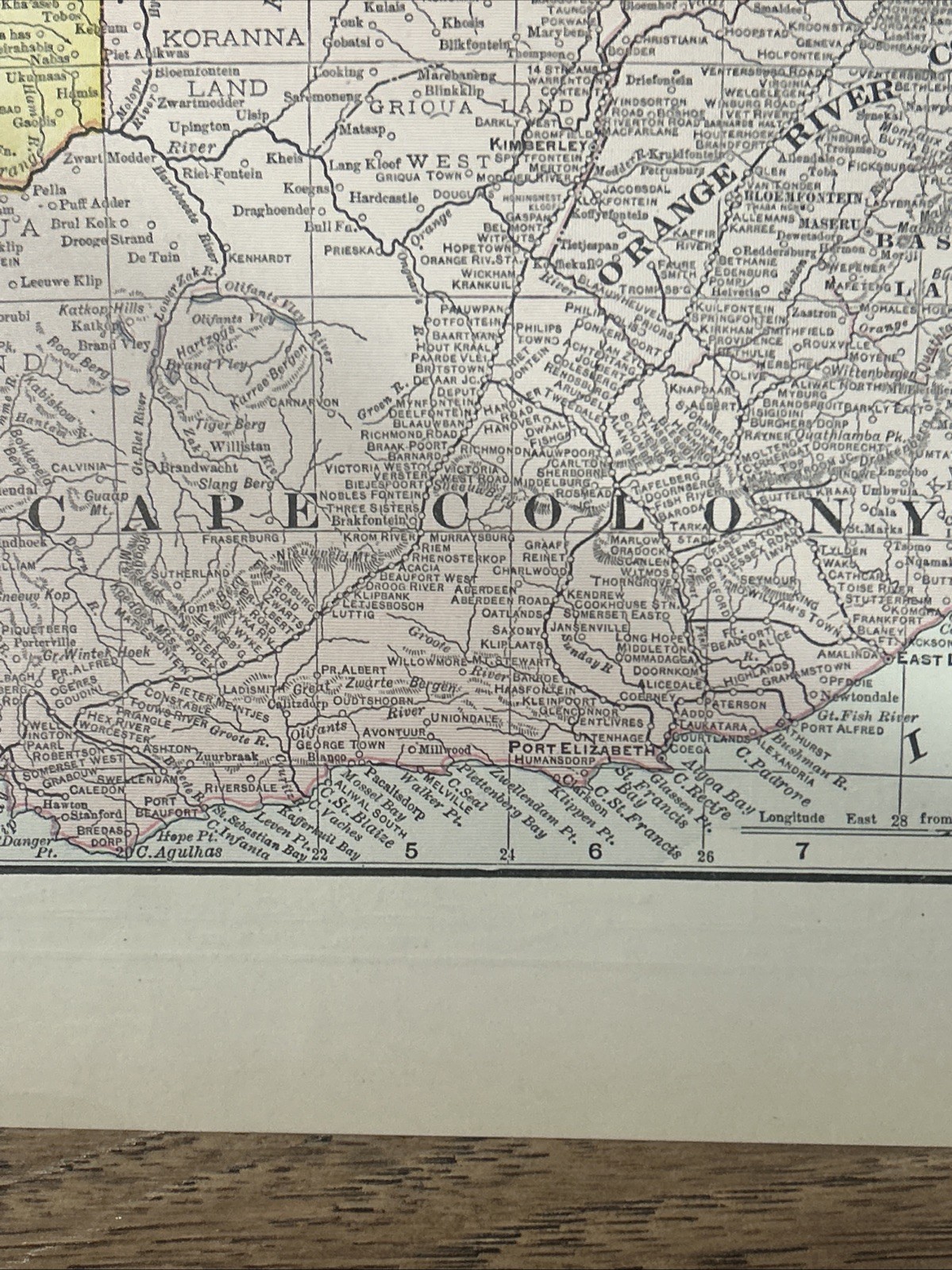 Antique 1908 Map Of South Africa 14”x11”