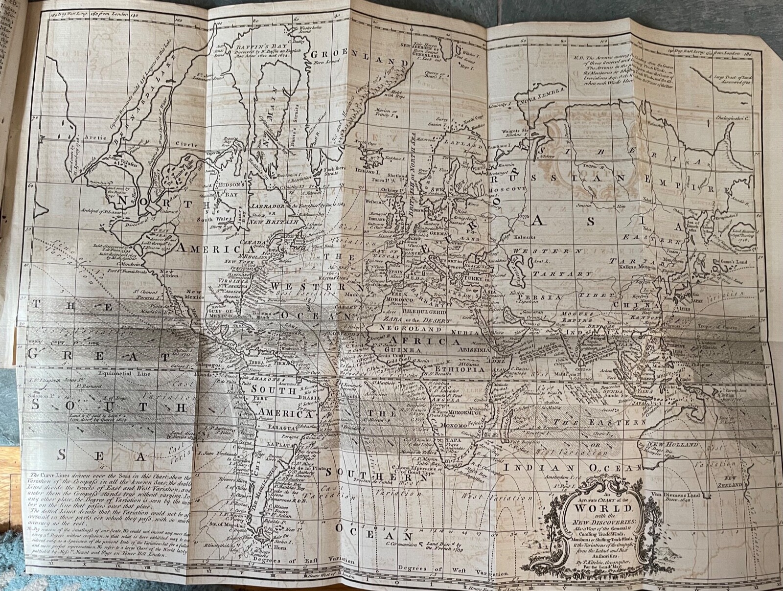 1758 LONDON MAGAZINE February RARE KITCHIN WORLD MAP AMERICA CALIFORNIA CHINA &c