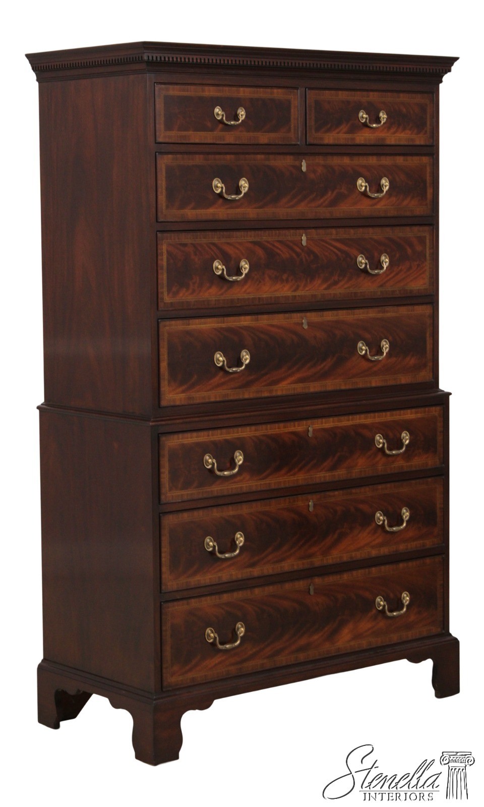 L72463: HENKEL HARRIS Nancy Whit Inlaid Mahogany Chest