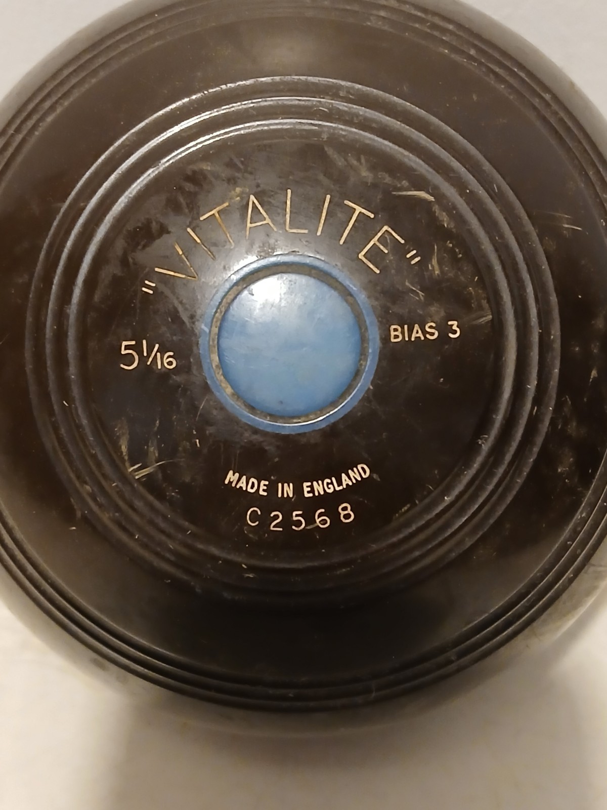 Vintage Lawn Bowling Ball Vitalite England 5 1/16 C2568 Official