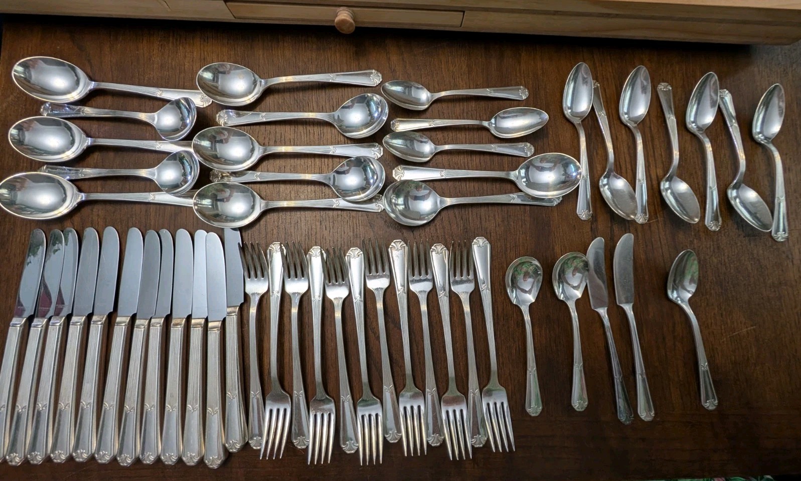 VTG 1933 WM ROGERS MFG IS Silverplate FIDELIS Flatware Set 52 pc
