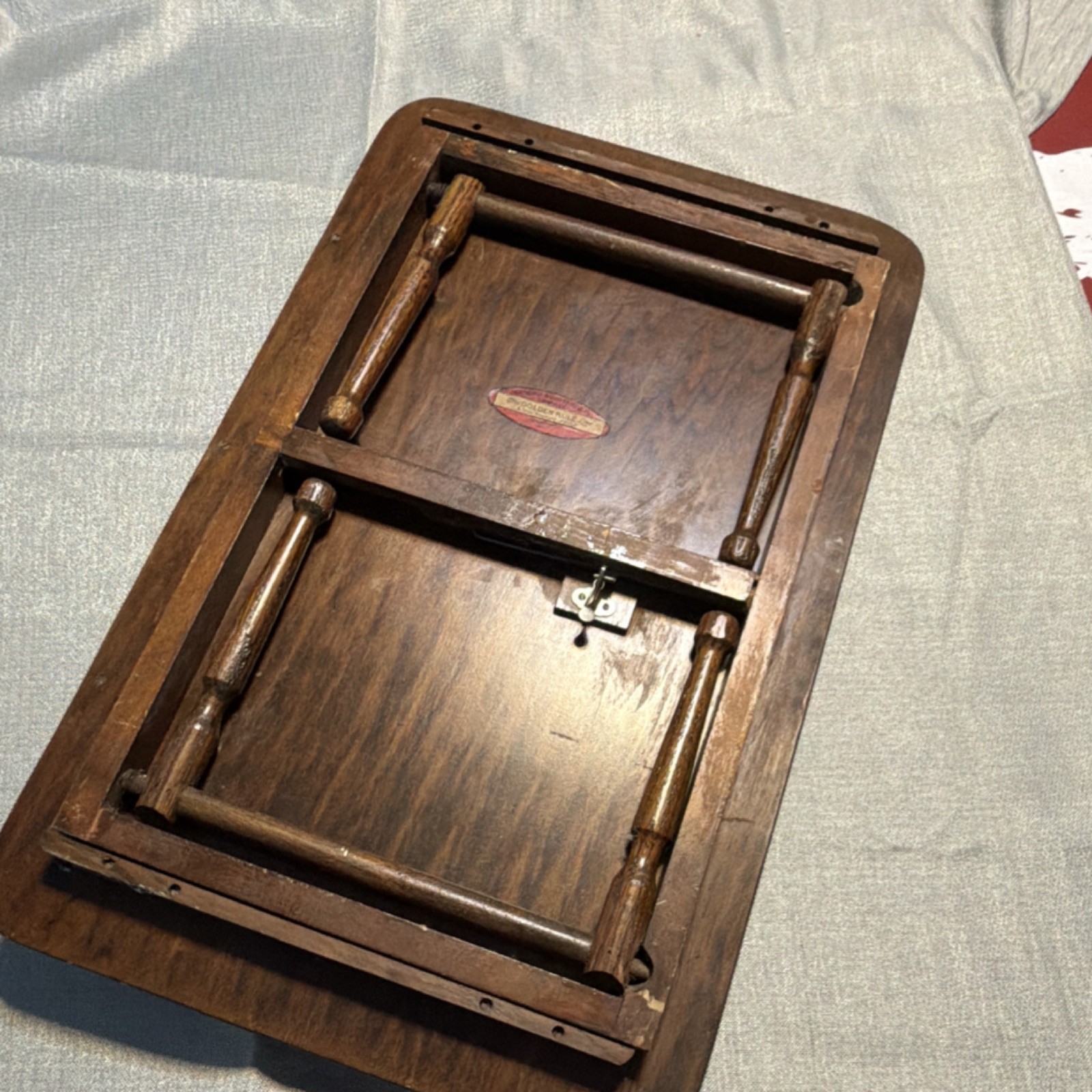 Antique The Golden Rule Wood Bed Tray Table TV Great Condition