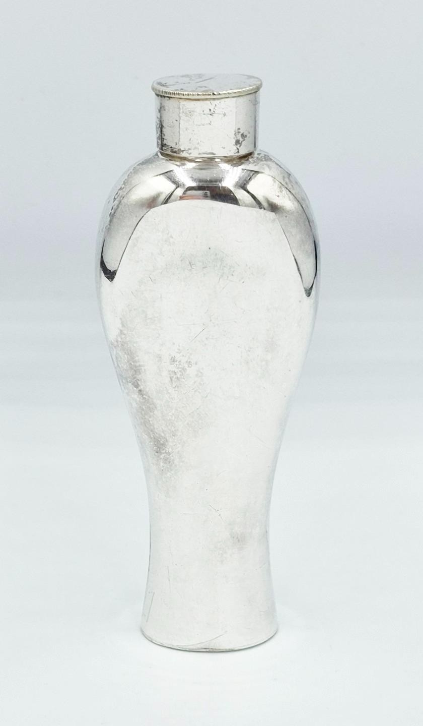 ANTIQUE SILVER PLATED HIP FLASK / SCENT BOTTLE c1900