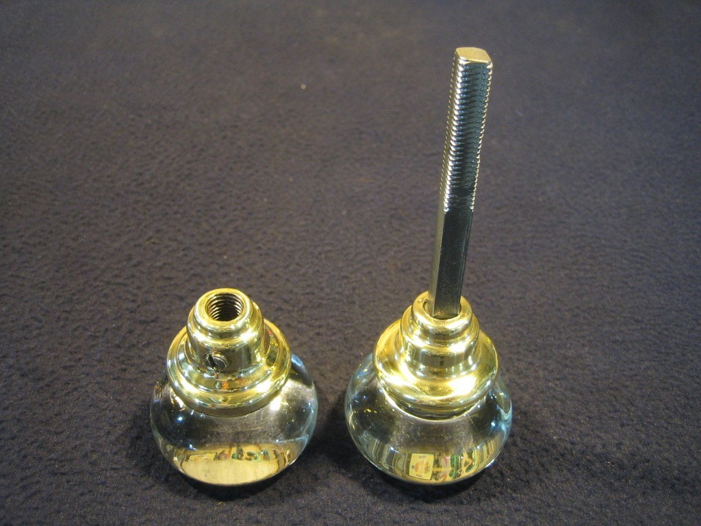 Incredible Pair Antique Victorian Round Crystal Glass Door Knobs early 1900’s