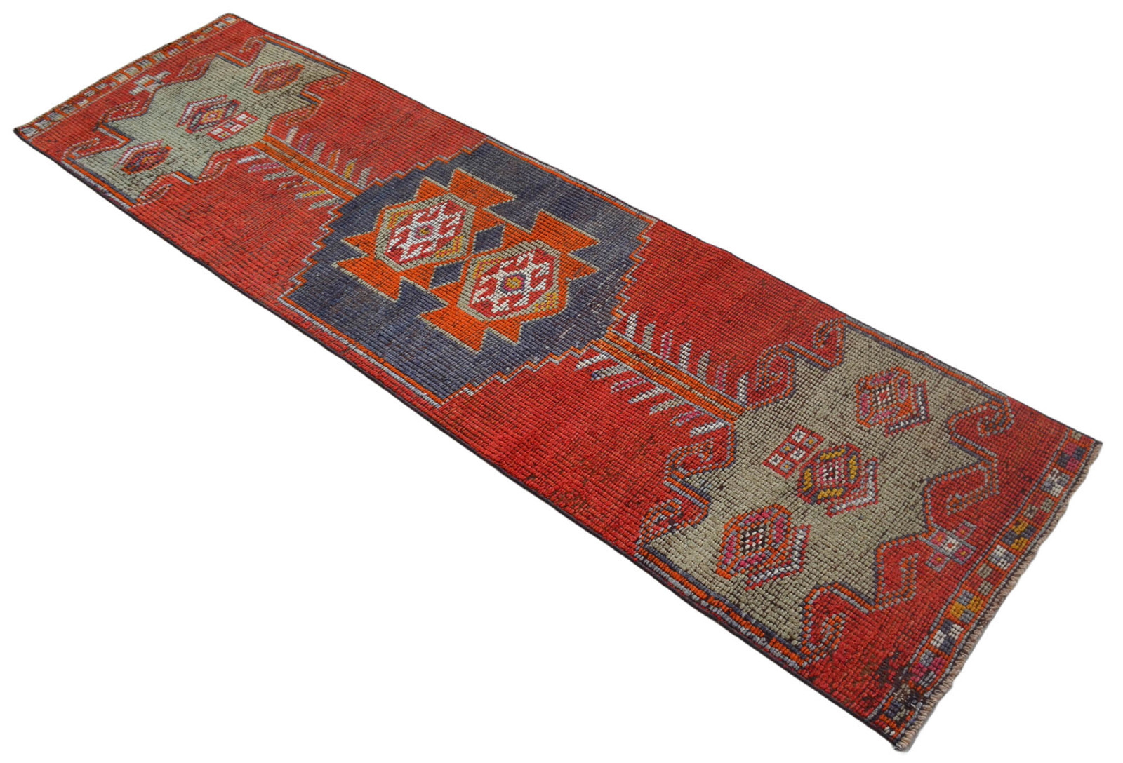 3×10 ft Antique Turkish Rug Hand made Natural Dyes Short Runner act 2.9 x 9.9 ft