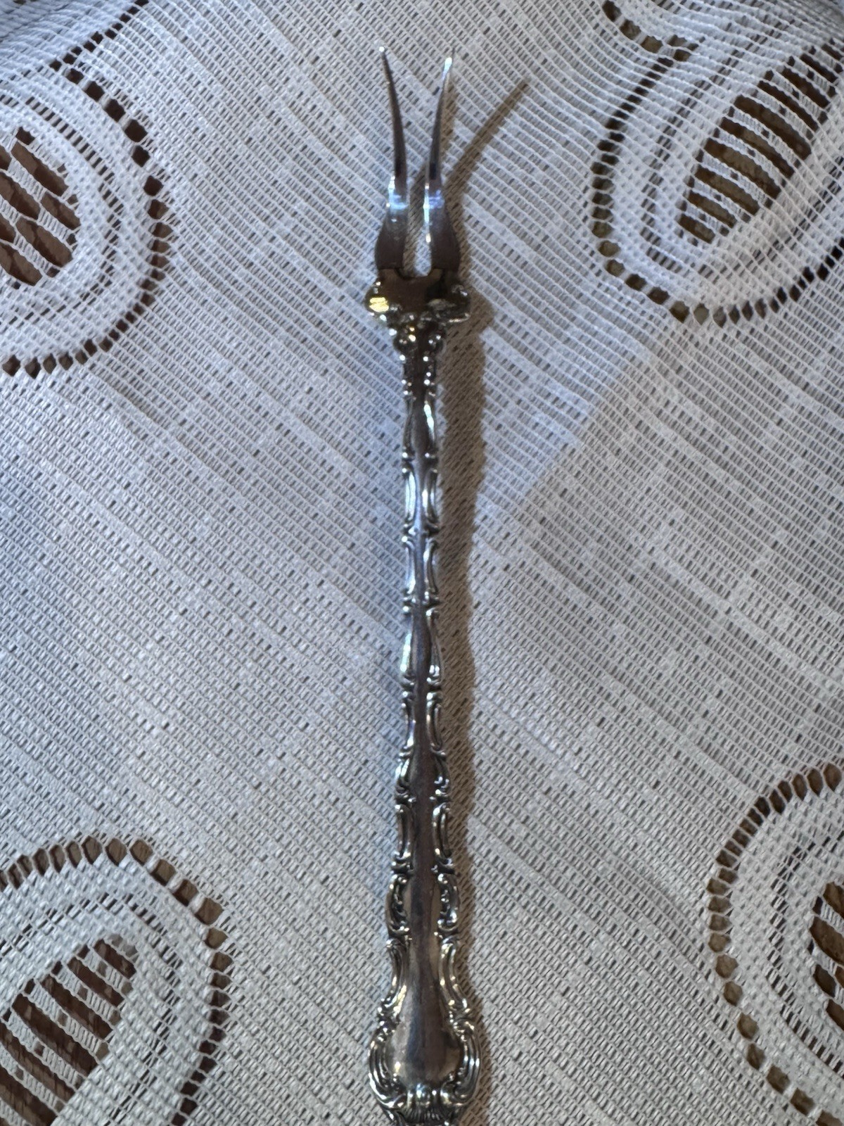 Gorham Strasbourg .925 Sterling Silver 2-Tine Pickle Fork – NO Monogram