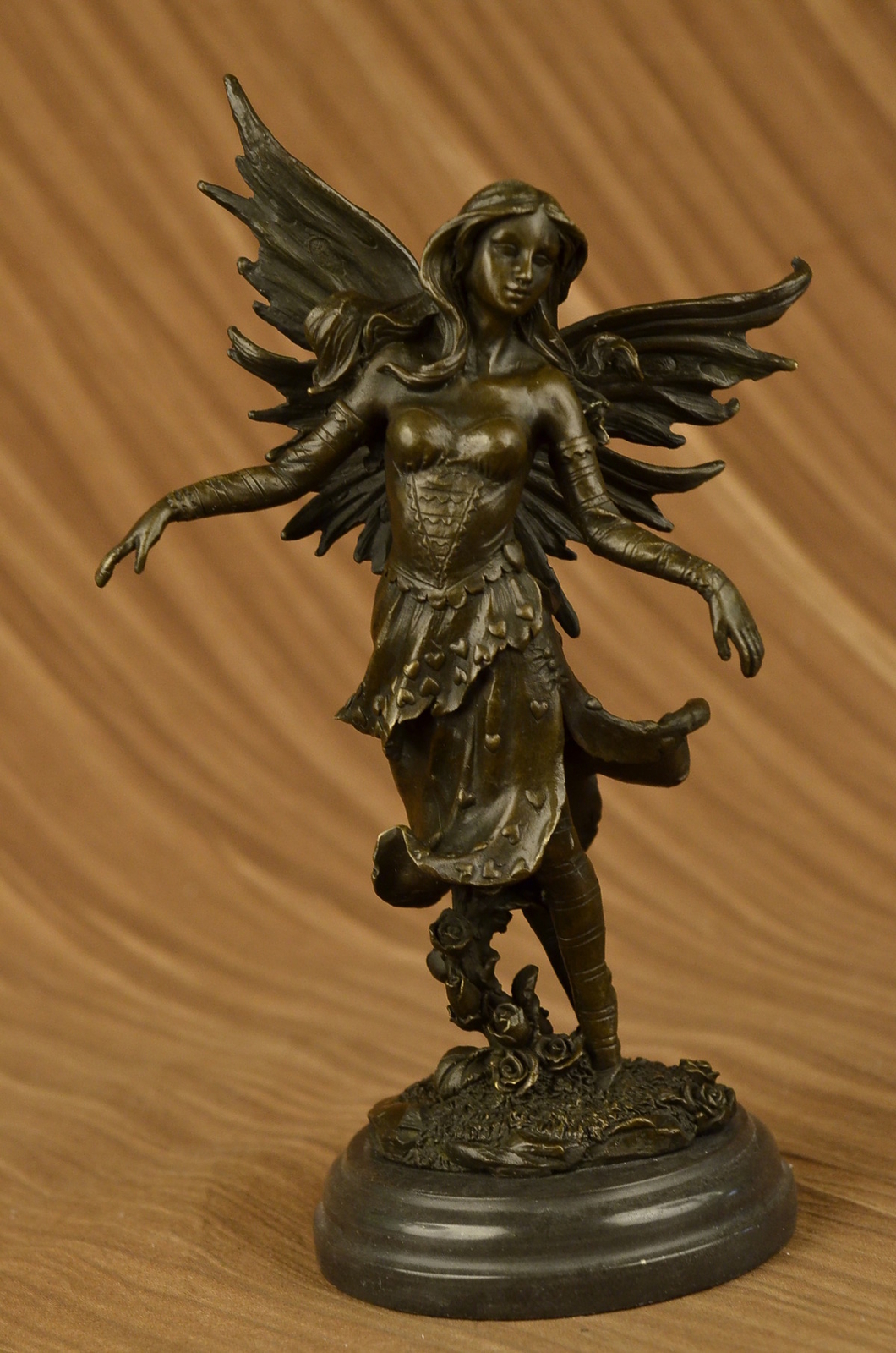 Nymph Fairy Angel Fantasy Bookend Classic Elegant Statue Sculpture Bronze Figure