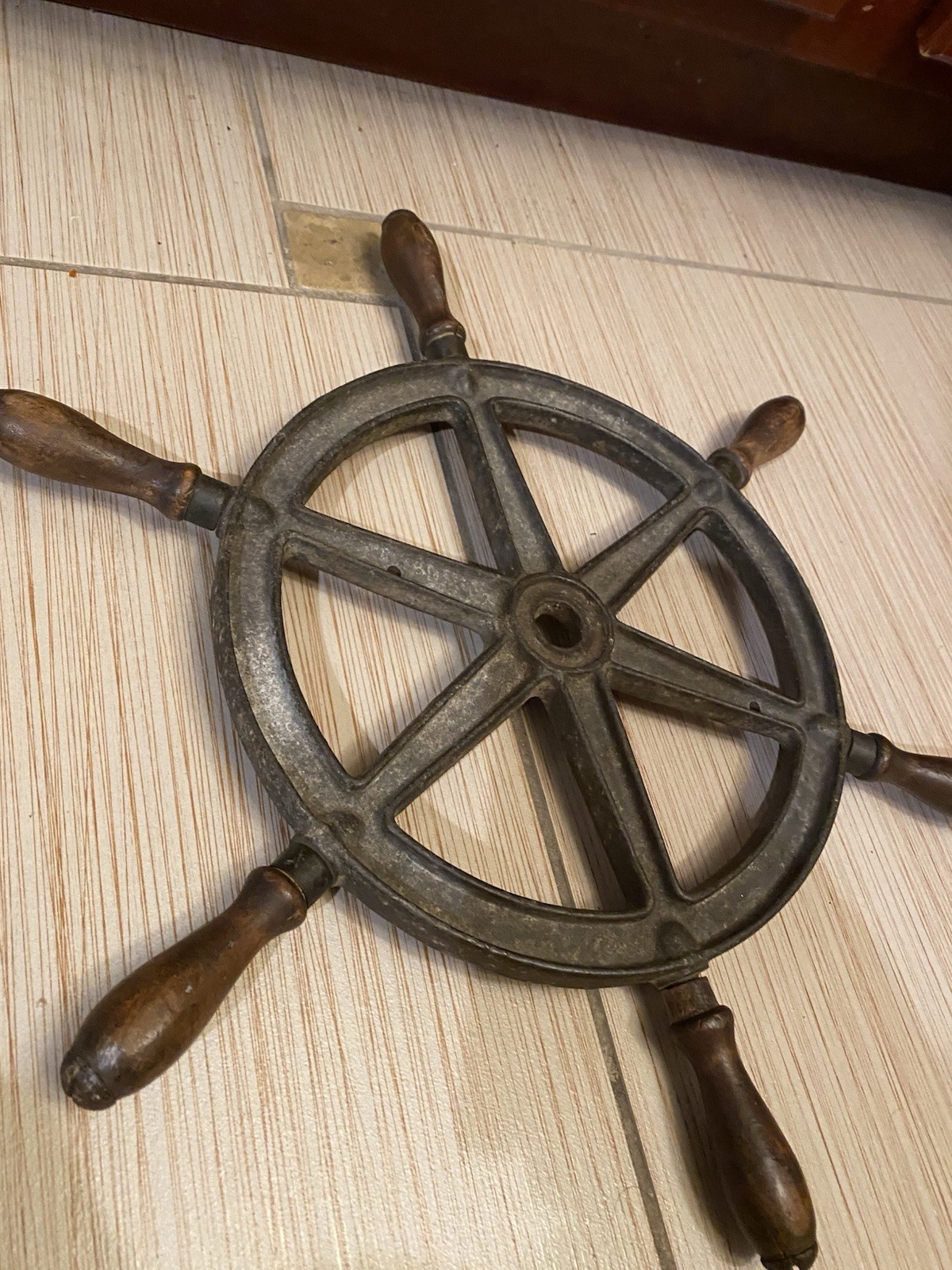 Antique Or Vintage Nautical Brass or Bronze Steering Maritime Wheel