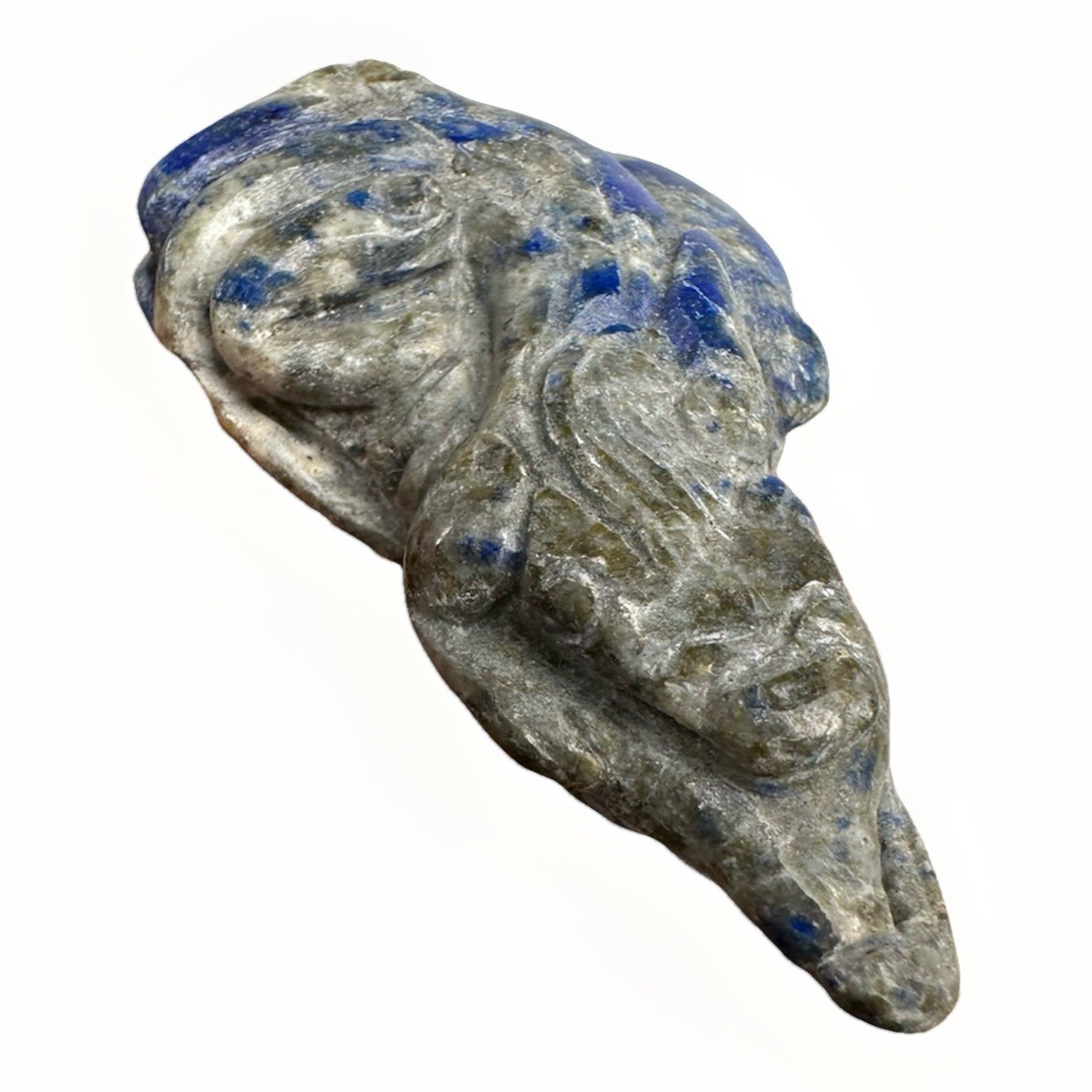 Chinese Qing / Republic Period Carved Lapis Lazuli Beast Figure Pendant Statue