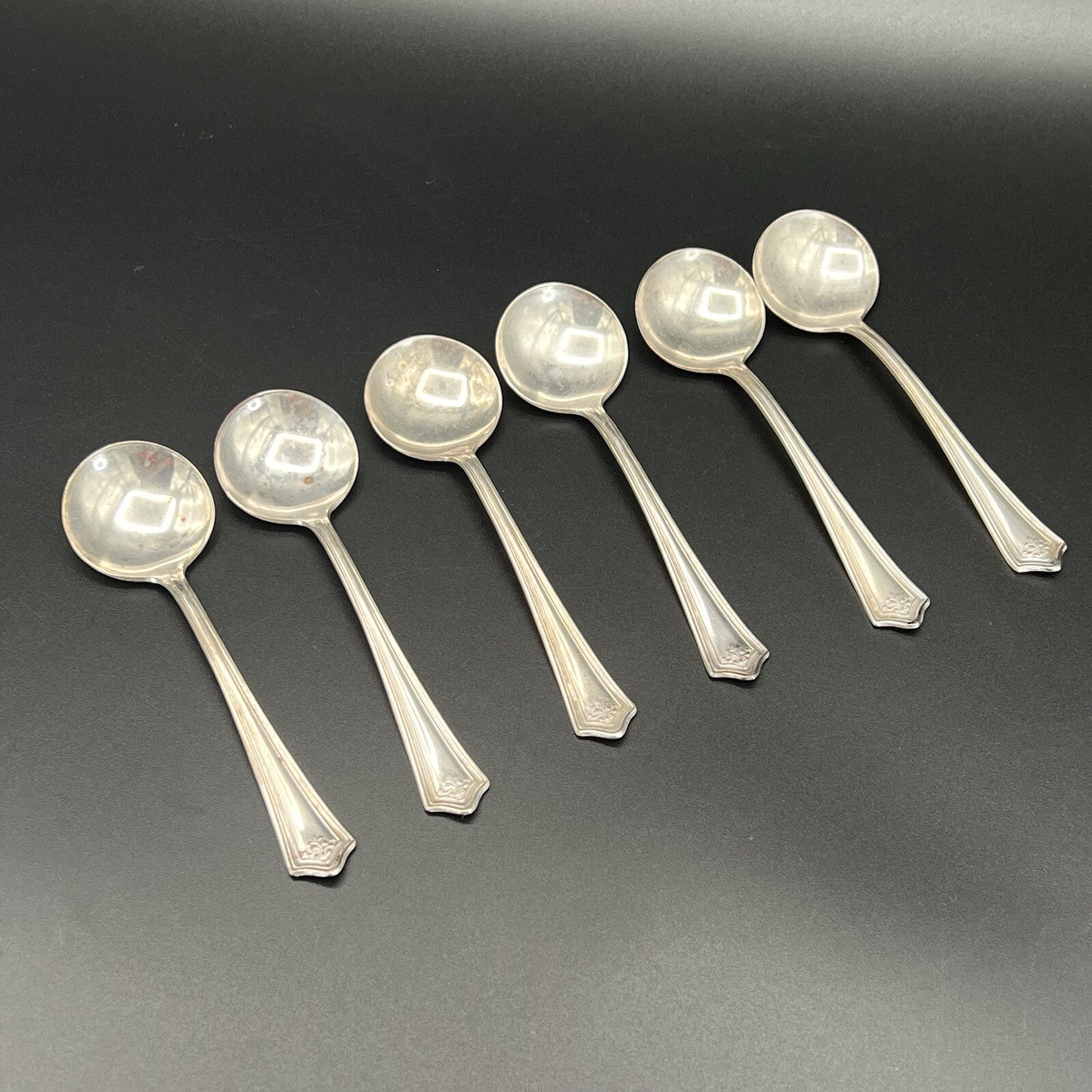 1919 W.B. Mfg. Co Silverplate Ice Cream Spoons Beatrice Pattern Set of 6 – 4.5″