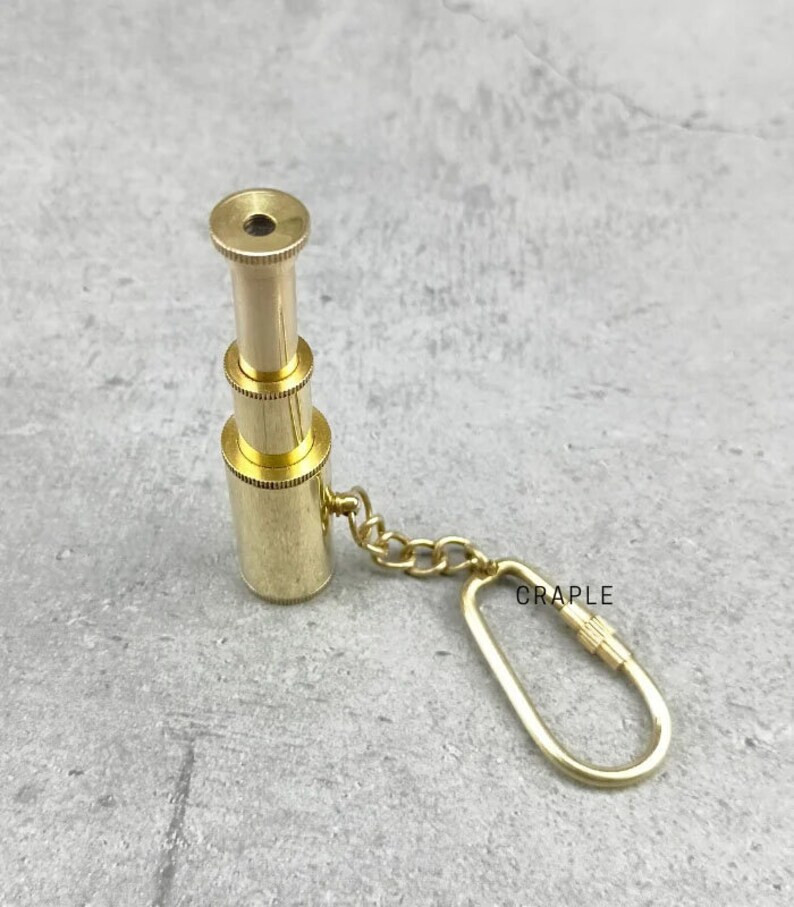 Lot Of 3 Pcs Nautical Handcrafted Brass Telescope Keychain Vintage-Inspired