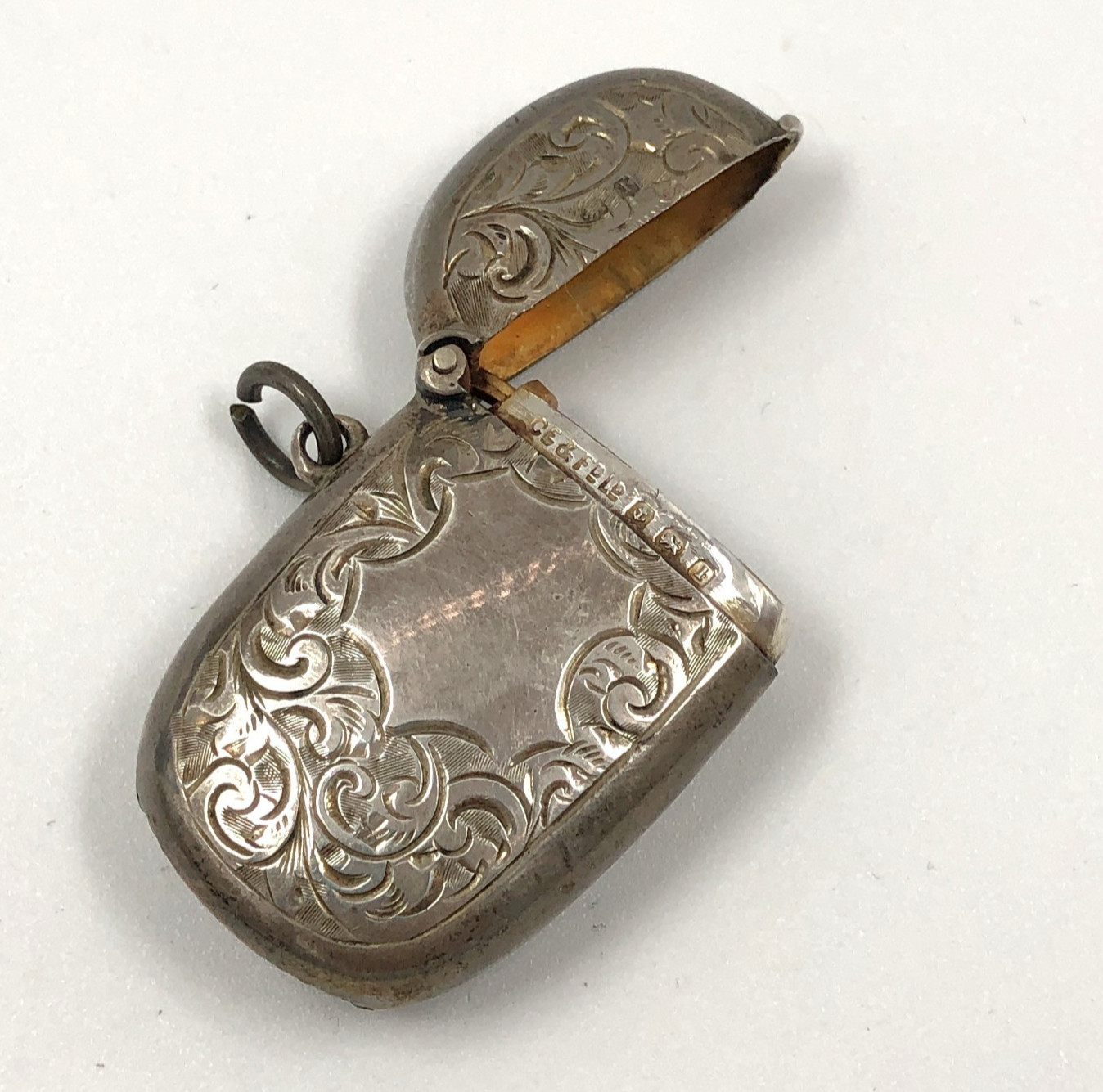 Antique 1910 Constantine Floyd Silver Vesta Fob Matchbox / Matches Box – 14.07g