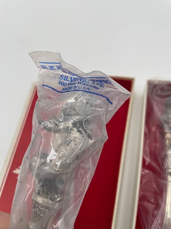 SET 2 Vintage Reed & Barton Silverplate Spoons Children Of Christmas 1983 & 1980