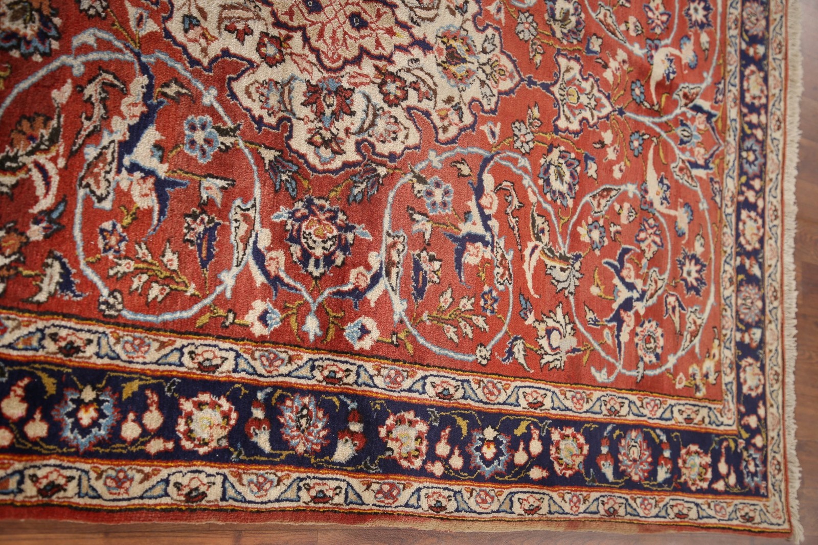 Vintage Rust Color Accent Rug 4×7 Handmade Wool Traditional Floral Pattern