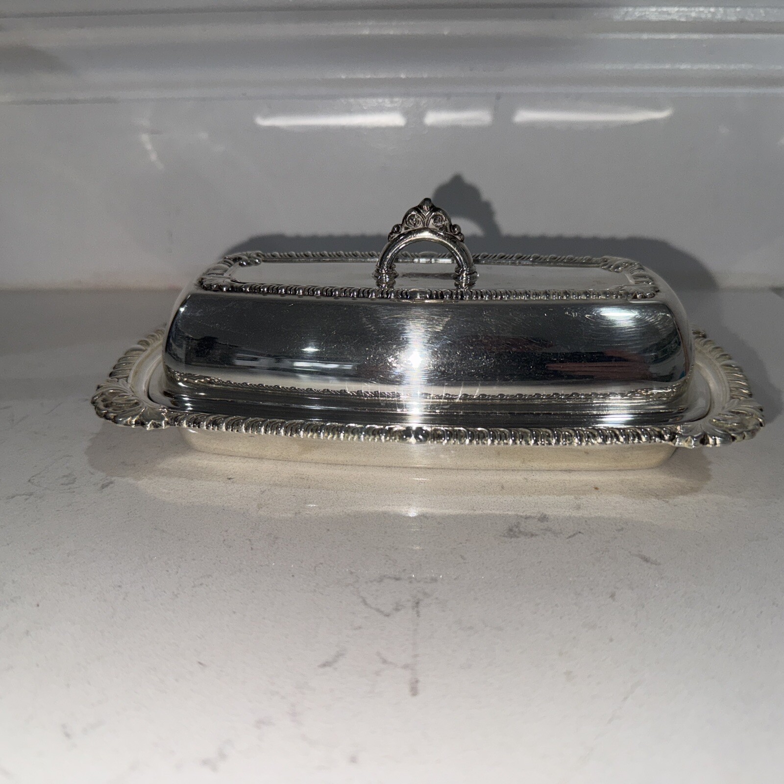 Vintage Pilgrim Silver Co. Silver Plated Butter Dish w/Lid Marked “Pilgrim 73”