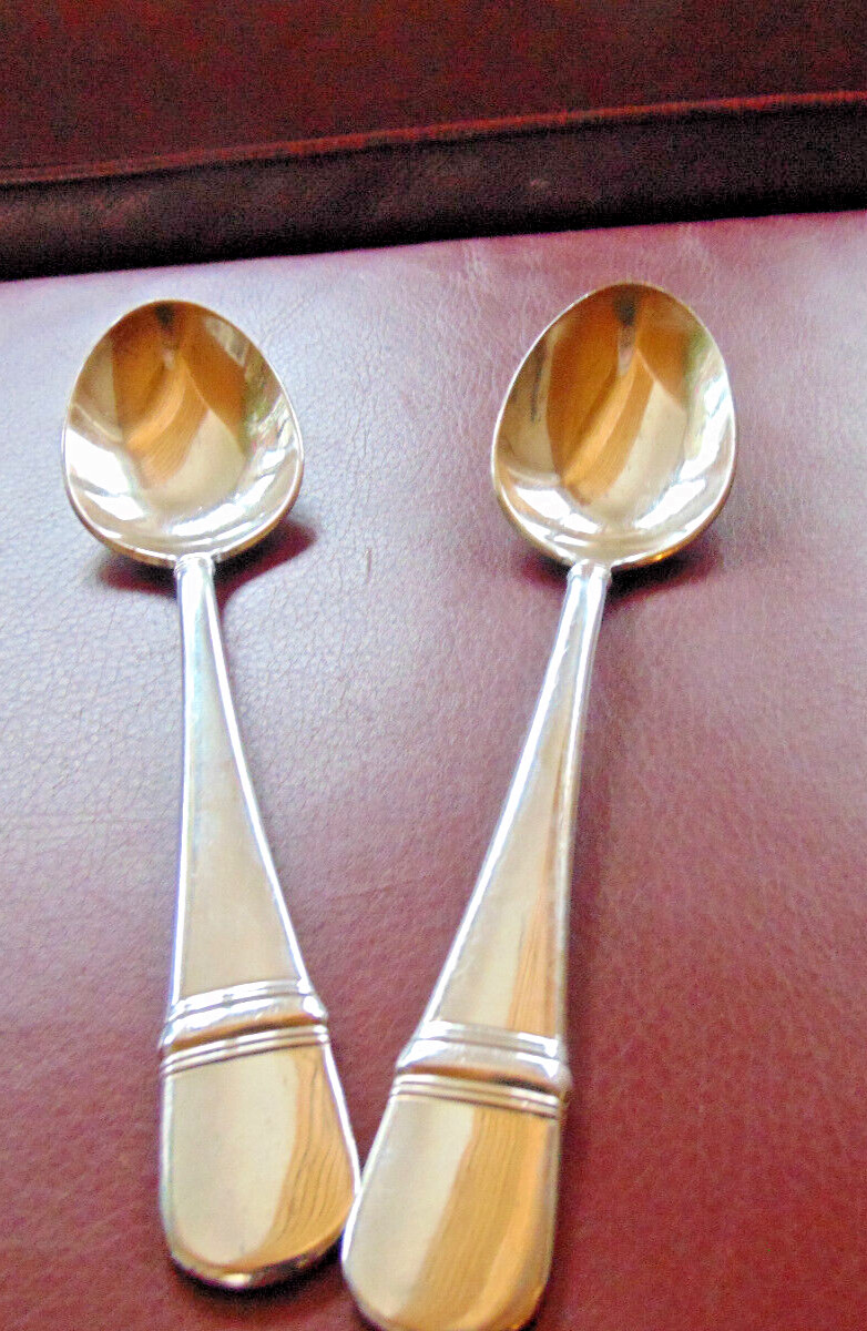 2 Oneida ASTRAGAL 18/ 10 Silverplate Table Serving Spoons 8 1/2″