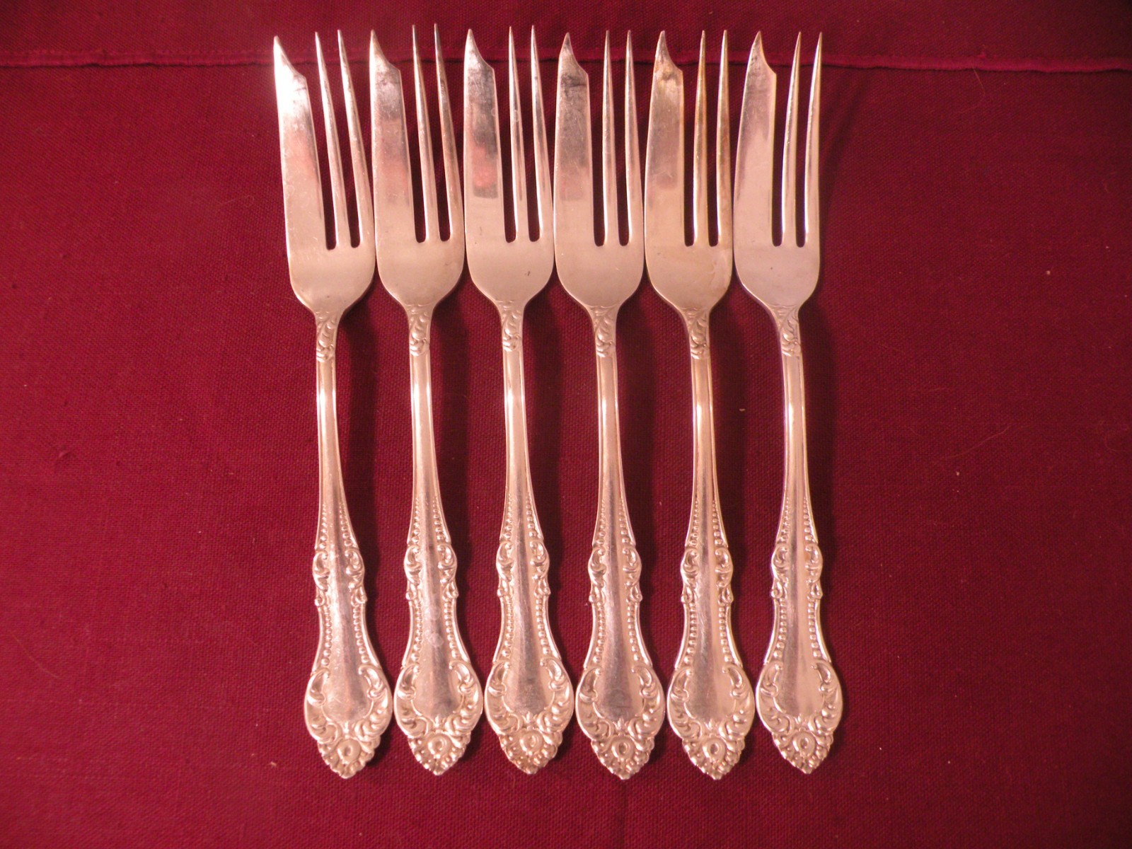 Set Of 6 Wm A Rogers Oneida CARLTON Pattern A1 1898 Silverplate 6 7/8″