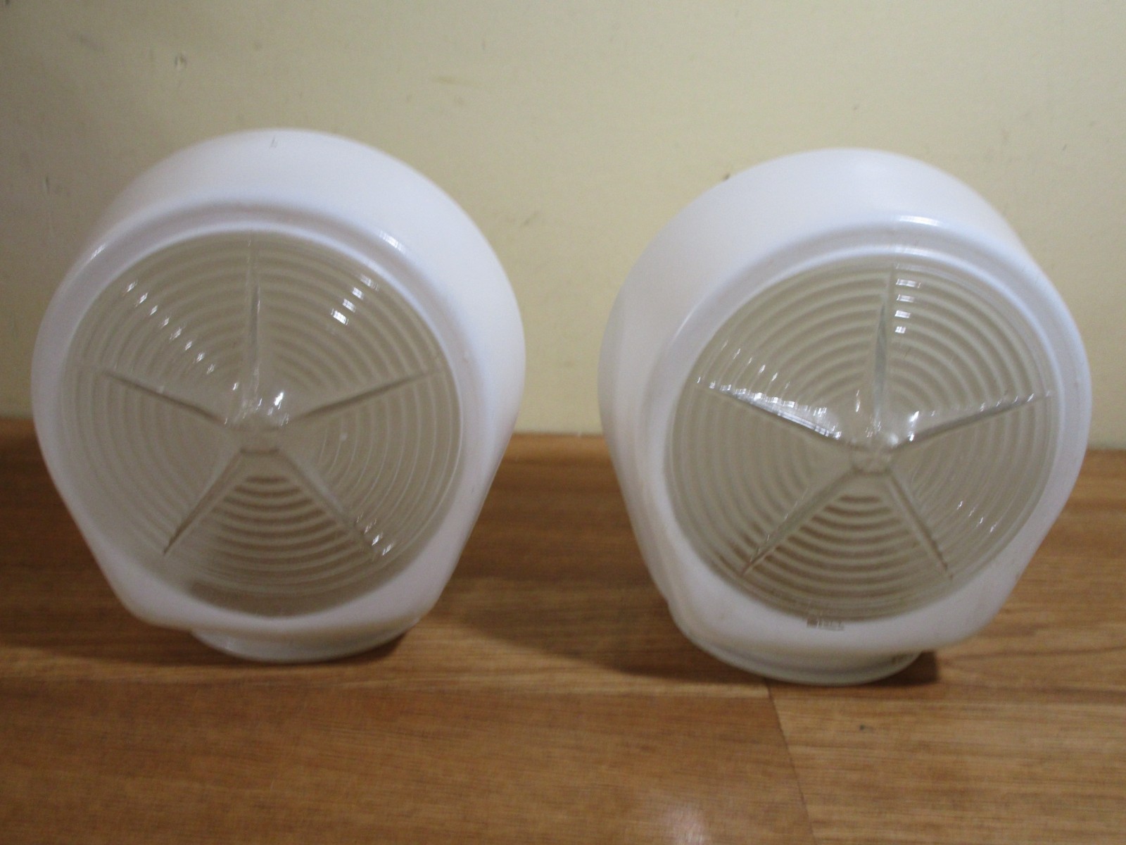 Pair of Vintage Milk Glass Sconce Shades Cover Globe STAR