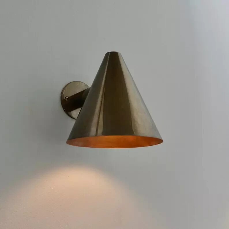 Wall Mid Century Modern Brass Sputnik chandelier Light Cone Handmade Vintage