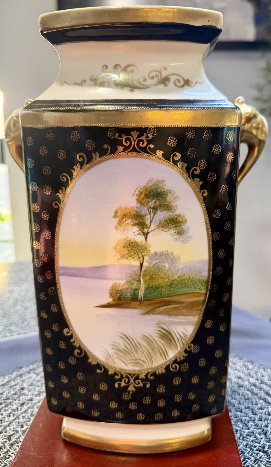 NIPPON MORIMURA *HEAVY GOLD HAND PAINTED MORIAGE VASE * RARE SHAPE 19th Century
