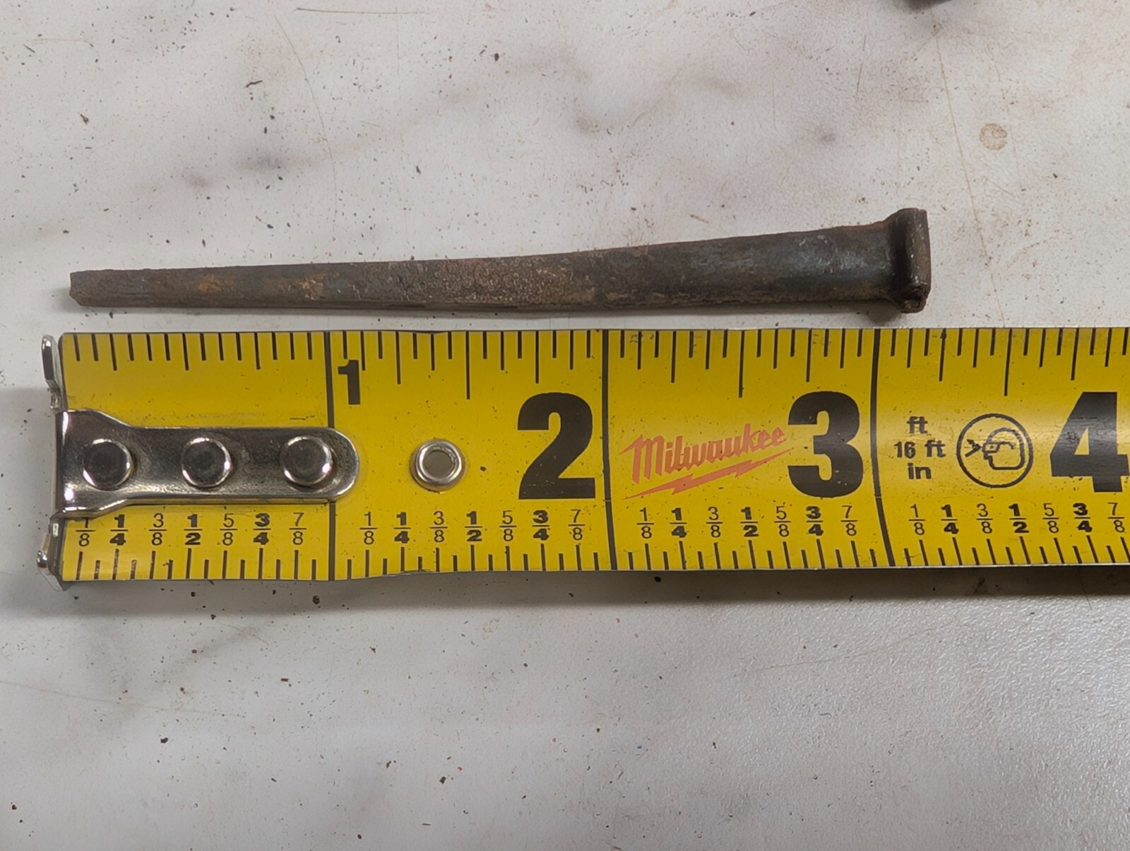 Lot QTY 5 Antique ~3″ long square cut nails Steel Iron Blacksmith DIY Metal Art