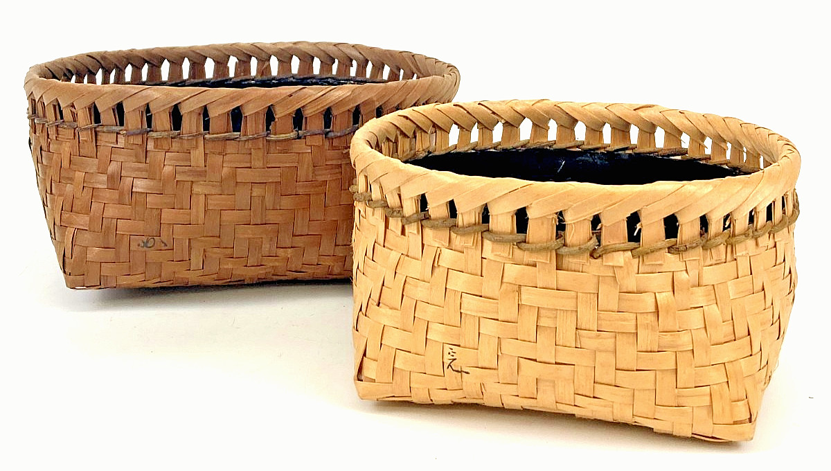 Japanese Handwoven Bamboo Basket Set Natural Storage Box Traditional Craft
