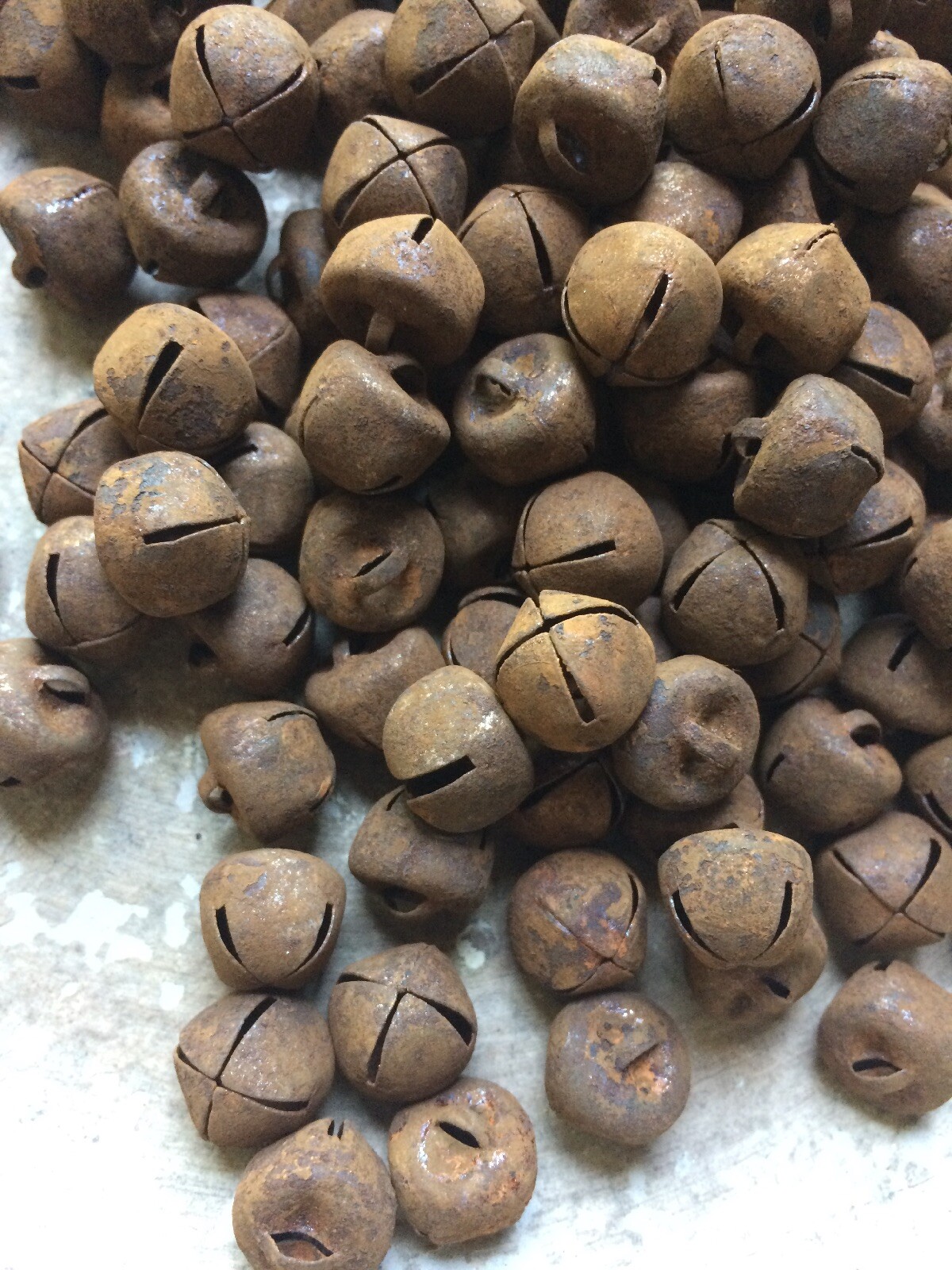 72~ Primitive Rusty Rust JINGLE BELLS Bell 12mm 1/2″ in .47″ Christmas Crafts *