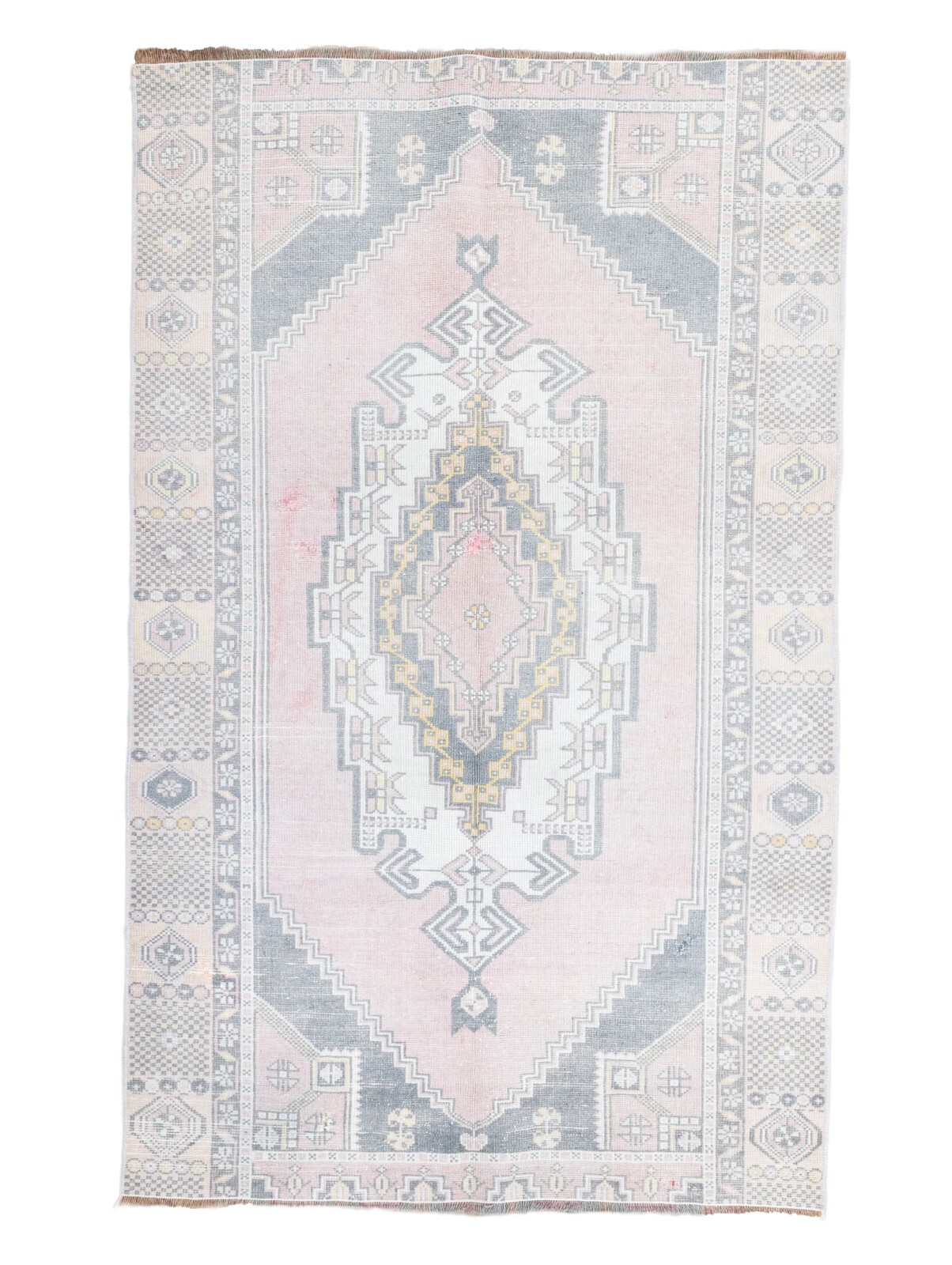 3’10”x6’1” Muted Turkish Oushak Rug,Vintage Hand Knotted Rug,Antique Carpet