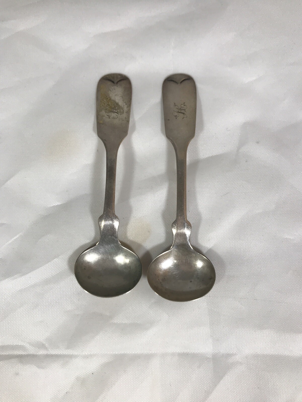 ANTIQUE SQUIRE & LANDER COIN SILVER LOT OF 2 SILVER SPOON