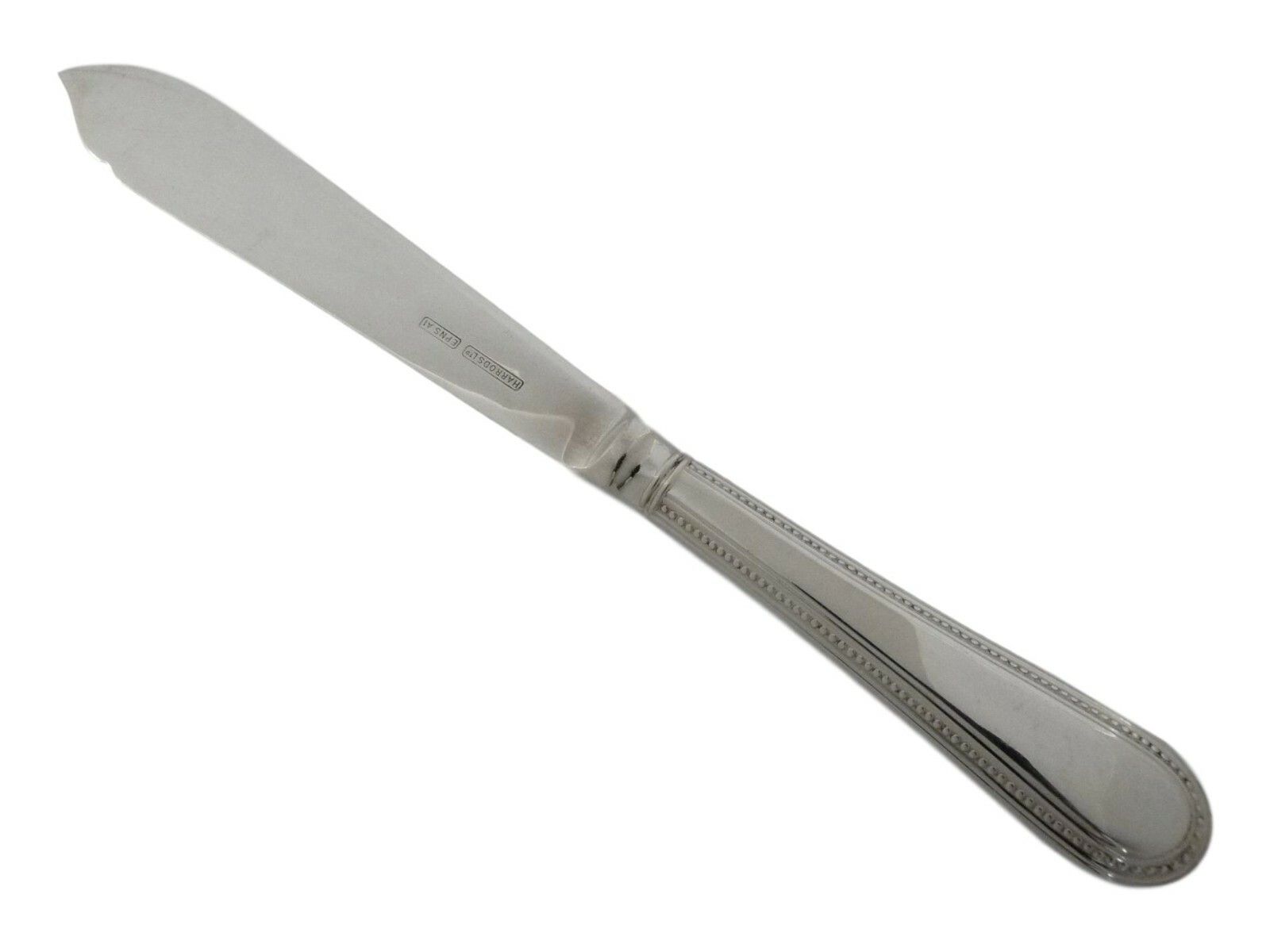 HARRODS Silver Plate Cutlery – BEAD Design – Fish Knife / Knives – 8 1/4″